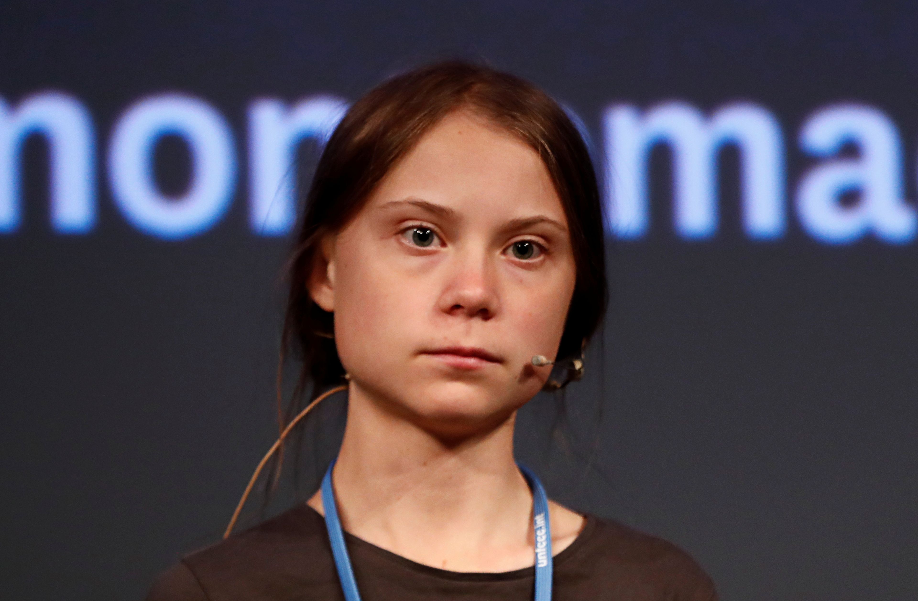 Greta Thunberg, durante su rueda de prensa en Madrid.