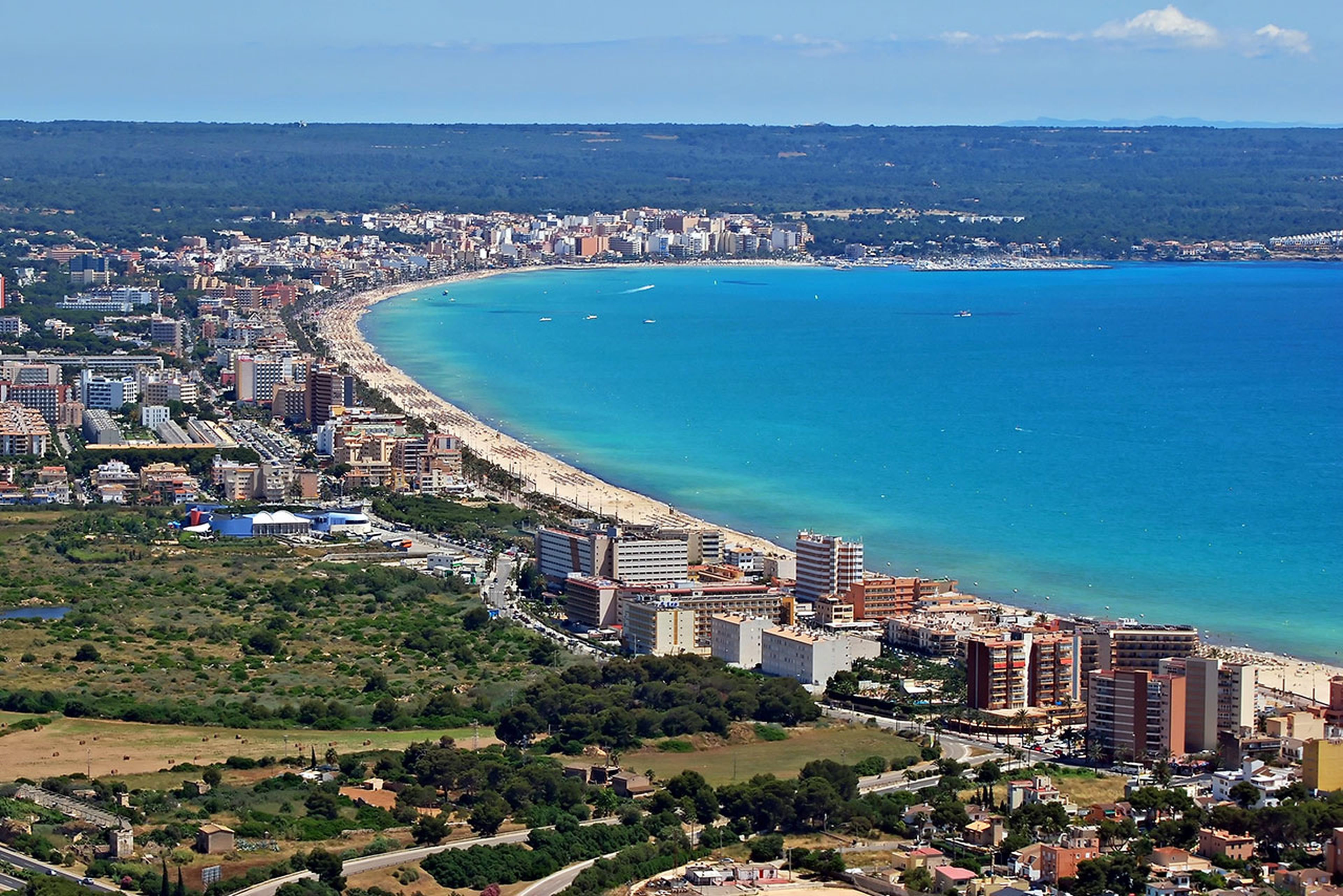 Vistas de las playas de Palma de Mallorca.