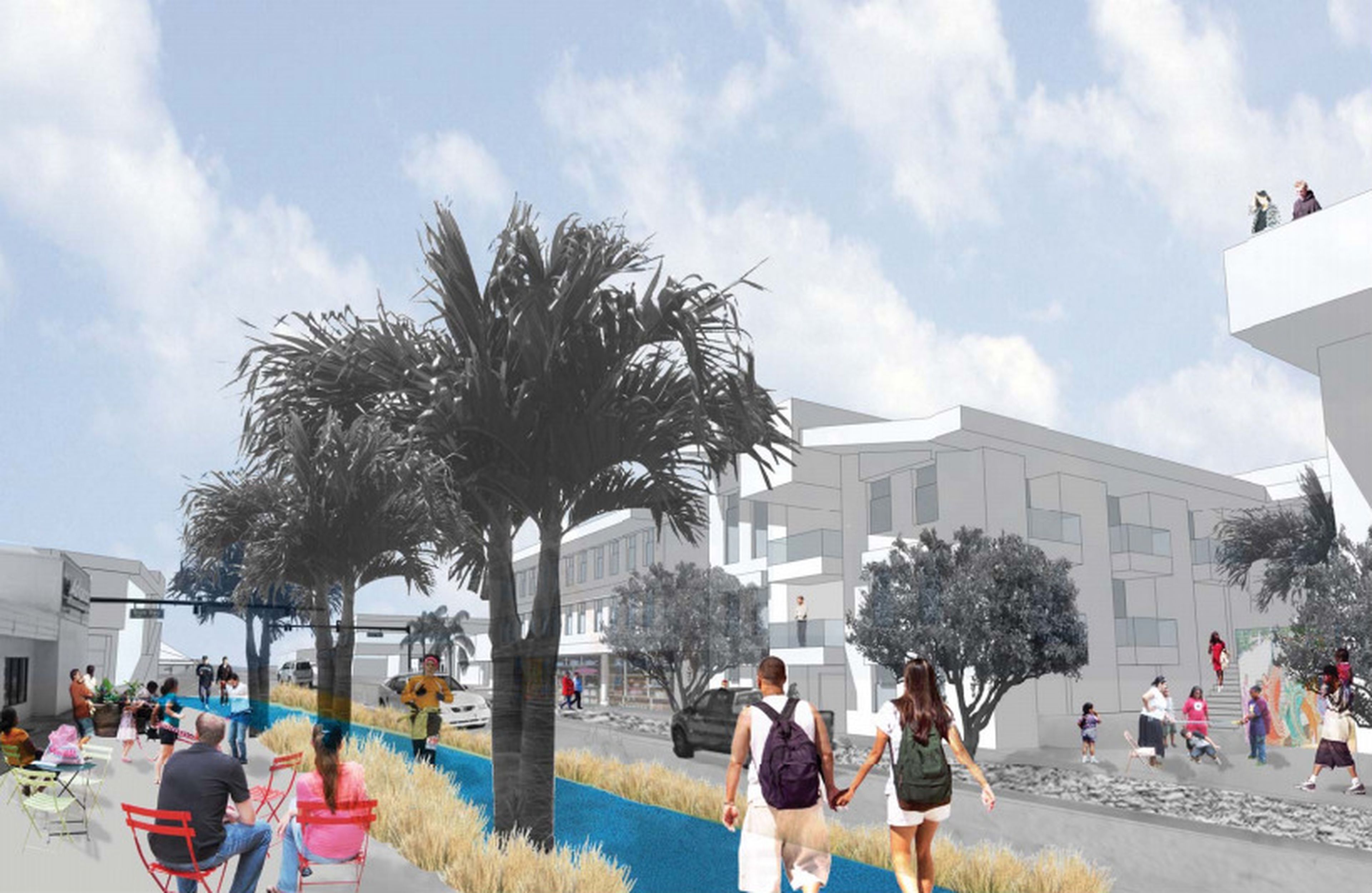 Propuesta para el rediseño de Belvedere Crossing, un centro comercial en West Palm Beach (Florida, EE. UU.).
