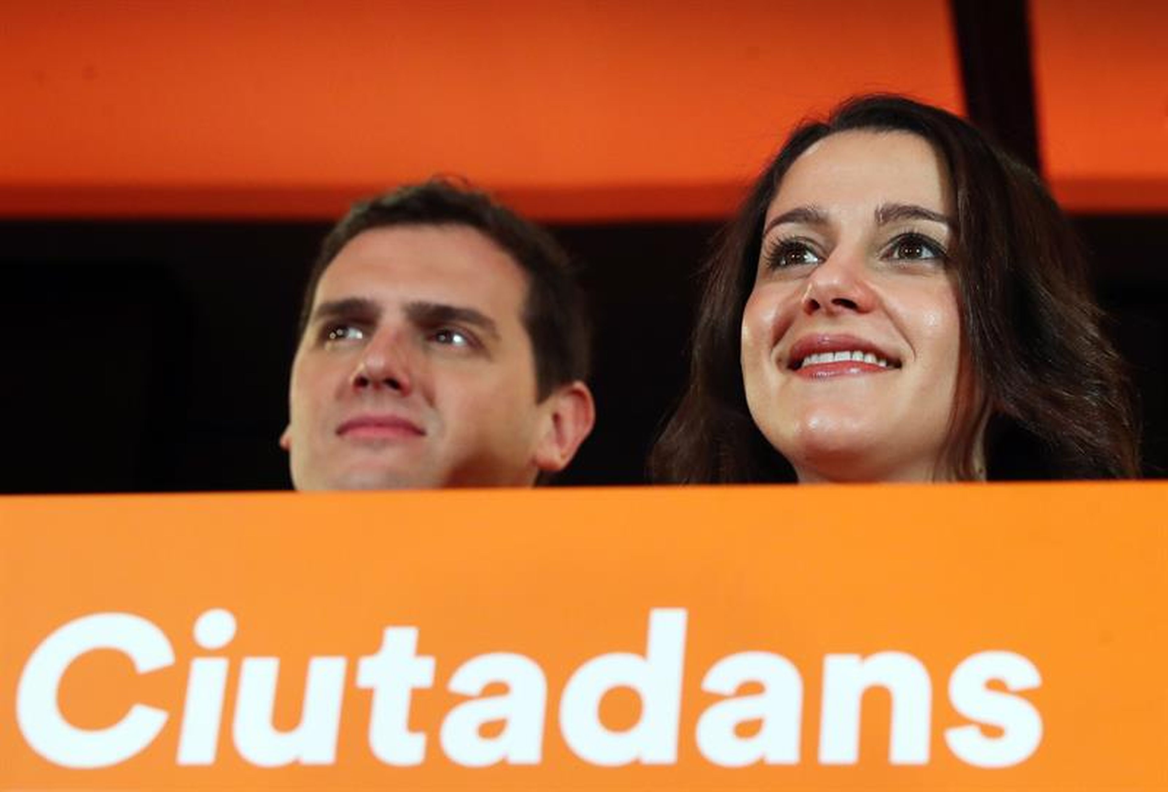 Inés Arrimadas y Albert Rivera, de Ciudadanos, tras las elecciones del 21D en Cataluña
