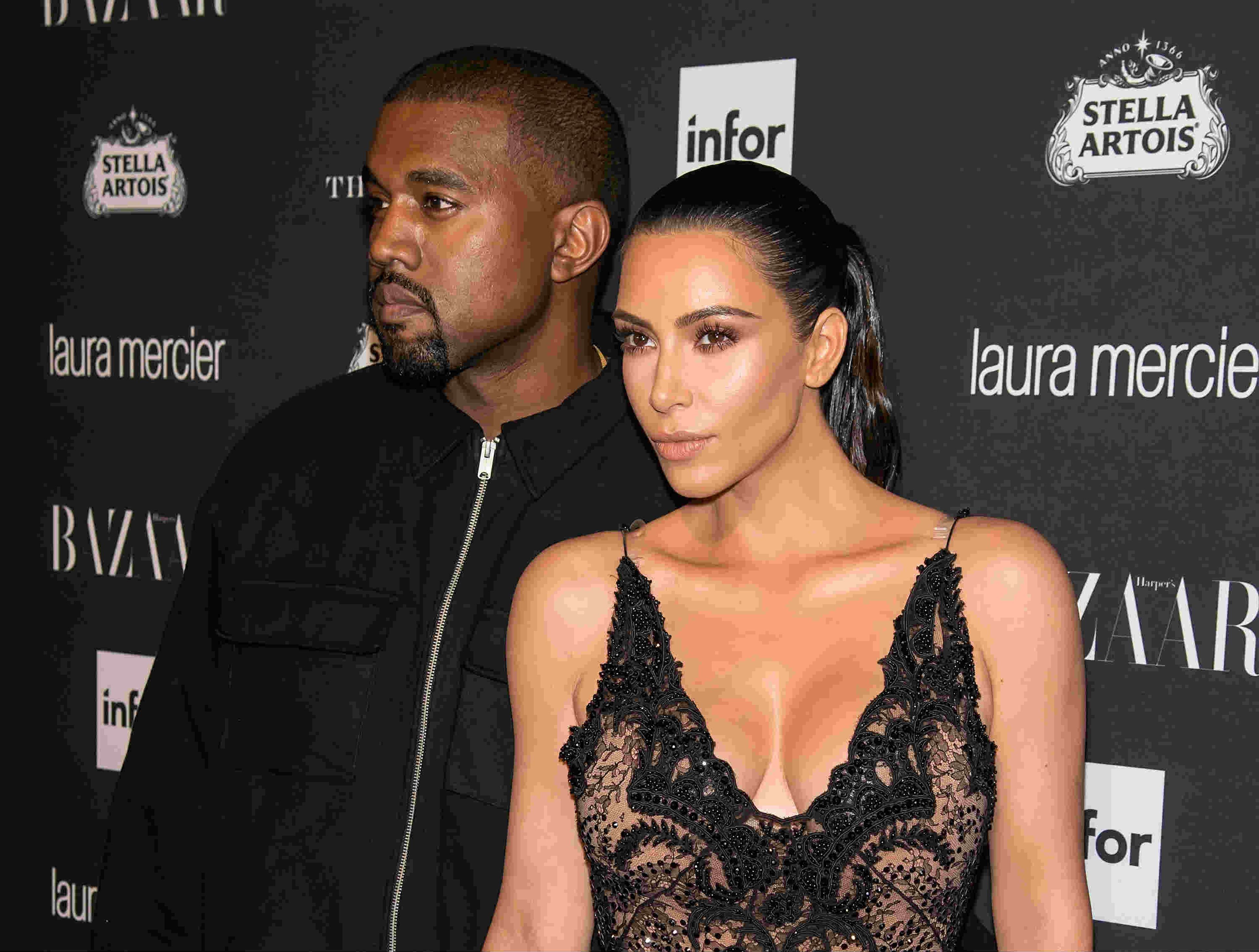 Kim Kardashian Kanye West famosos celebrities
