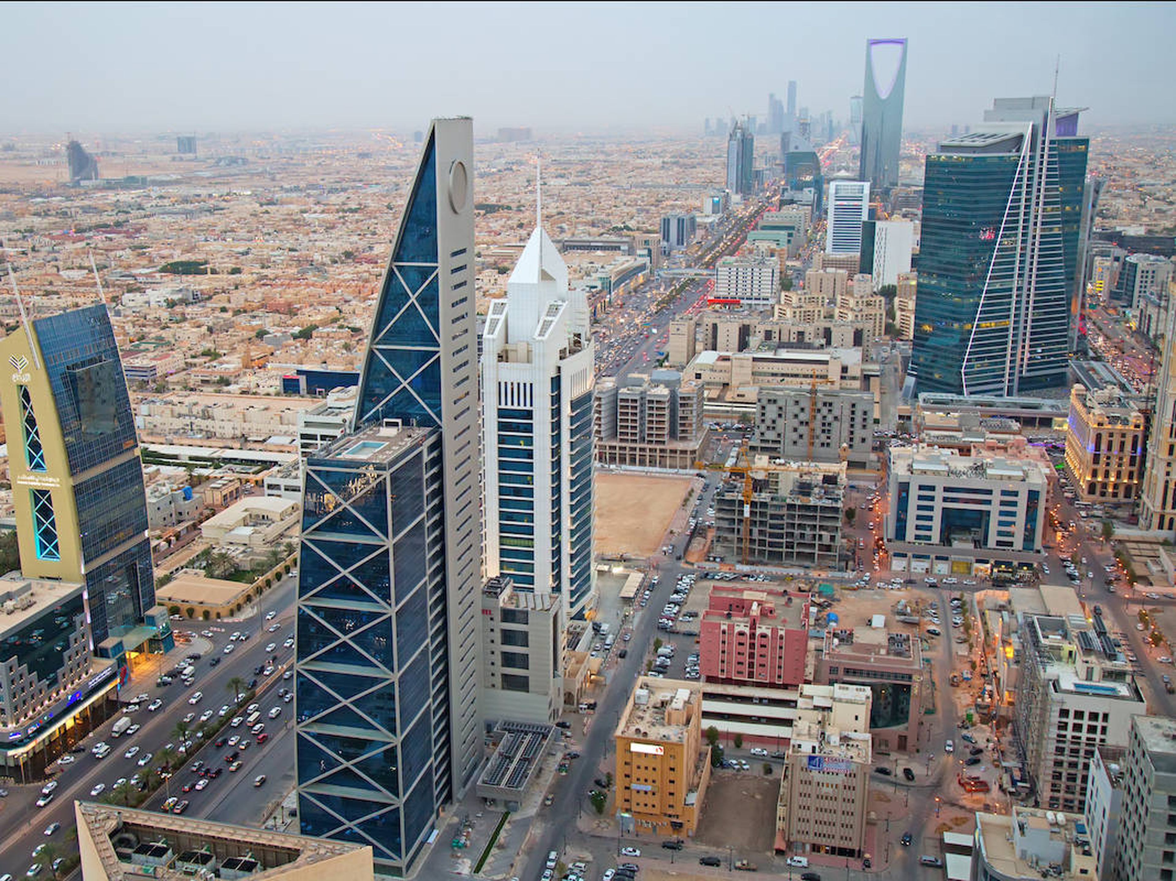 Vista aérea del distrito financiero de Riad (Arabia Saudí) en agosto de 2016.