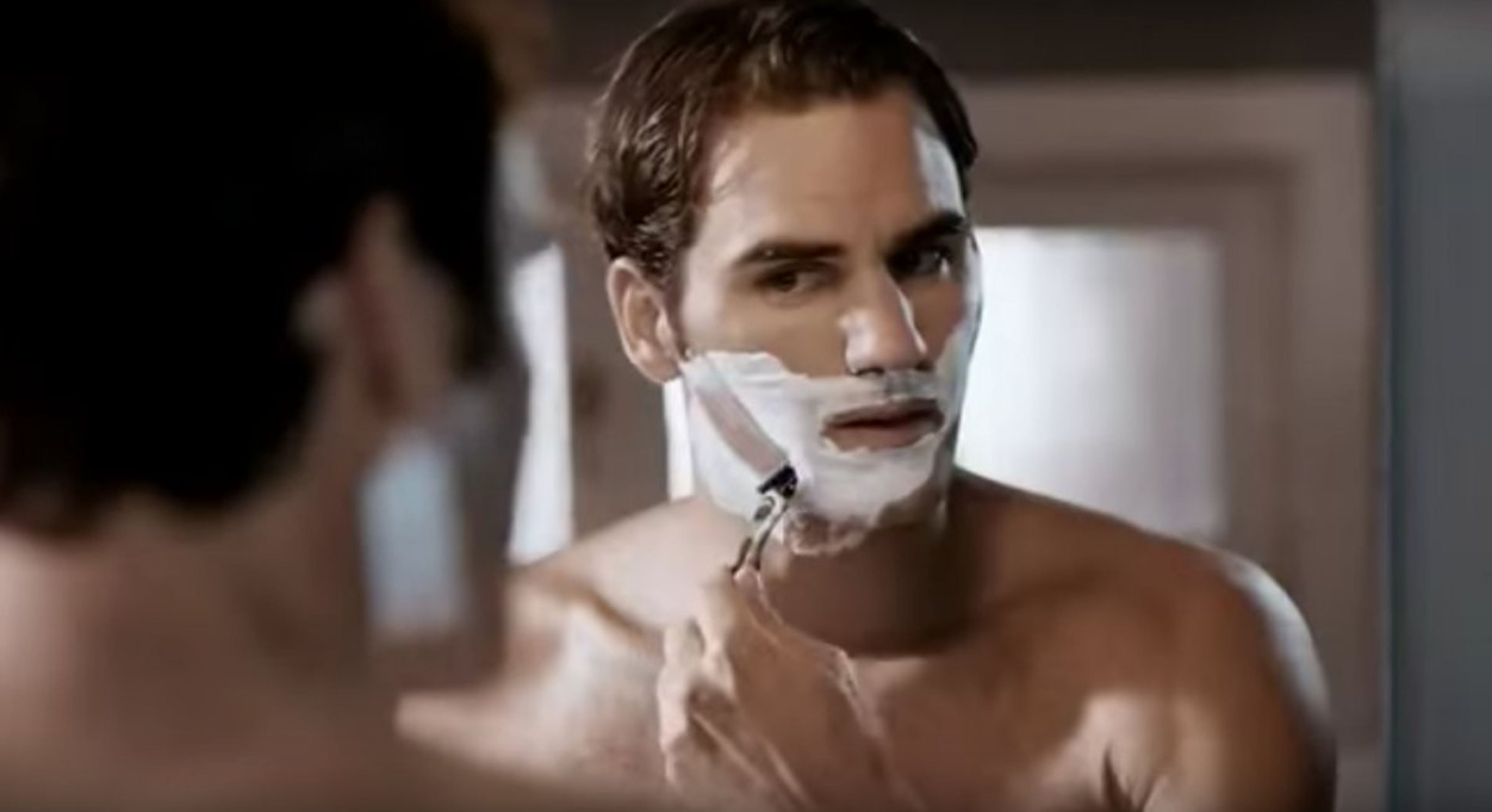 El tenista Roger Federer en un anuncio de la marca de cuchillas de afeitar Gilette.