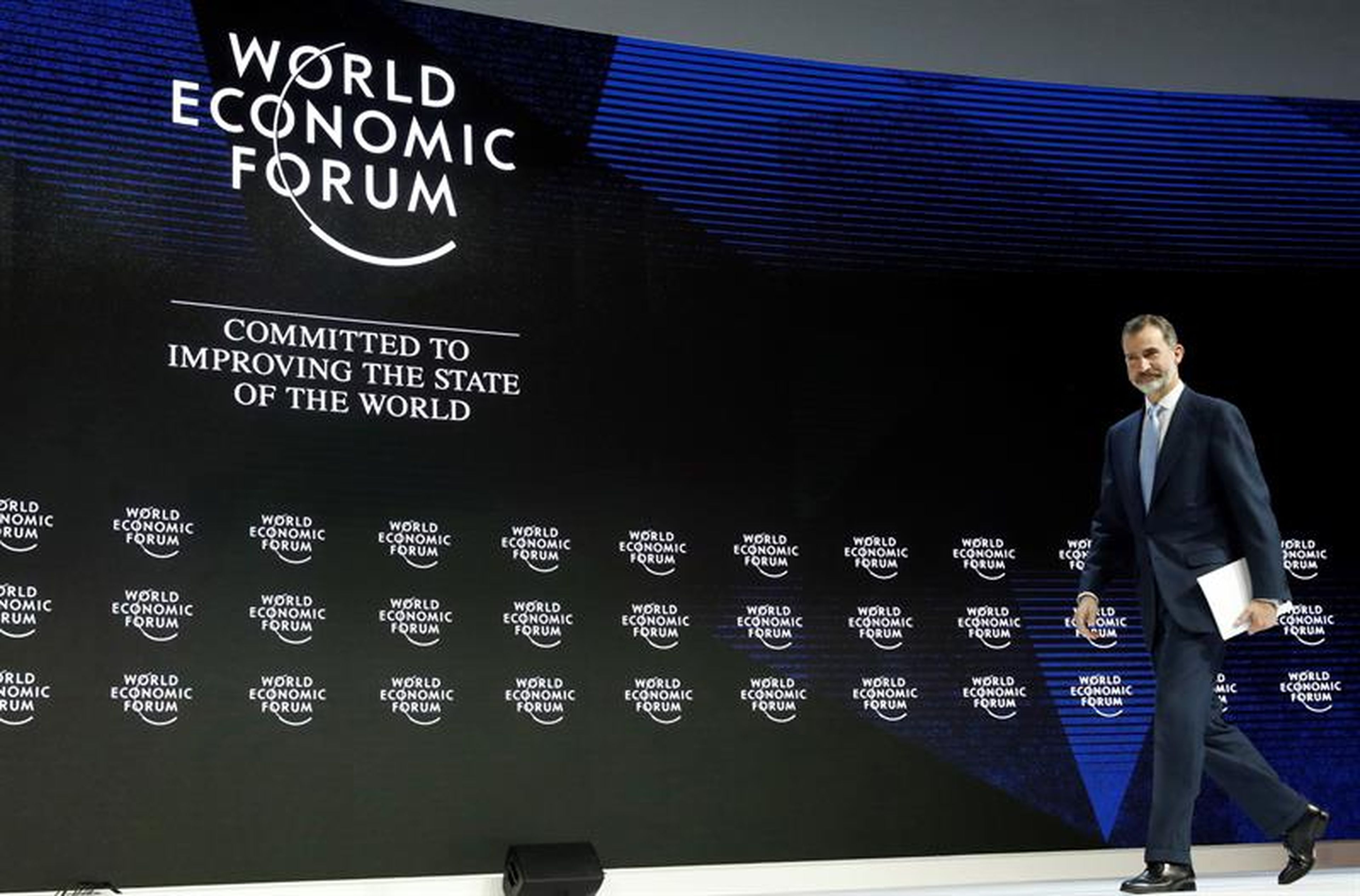 El Rey Felipe VI, poco antes de su intervención en el Foro Económico Mundial de Davos esta semana.
