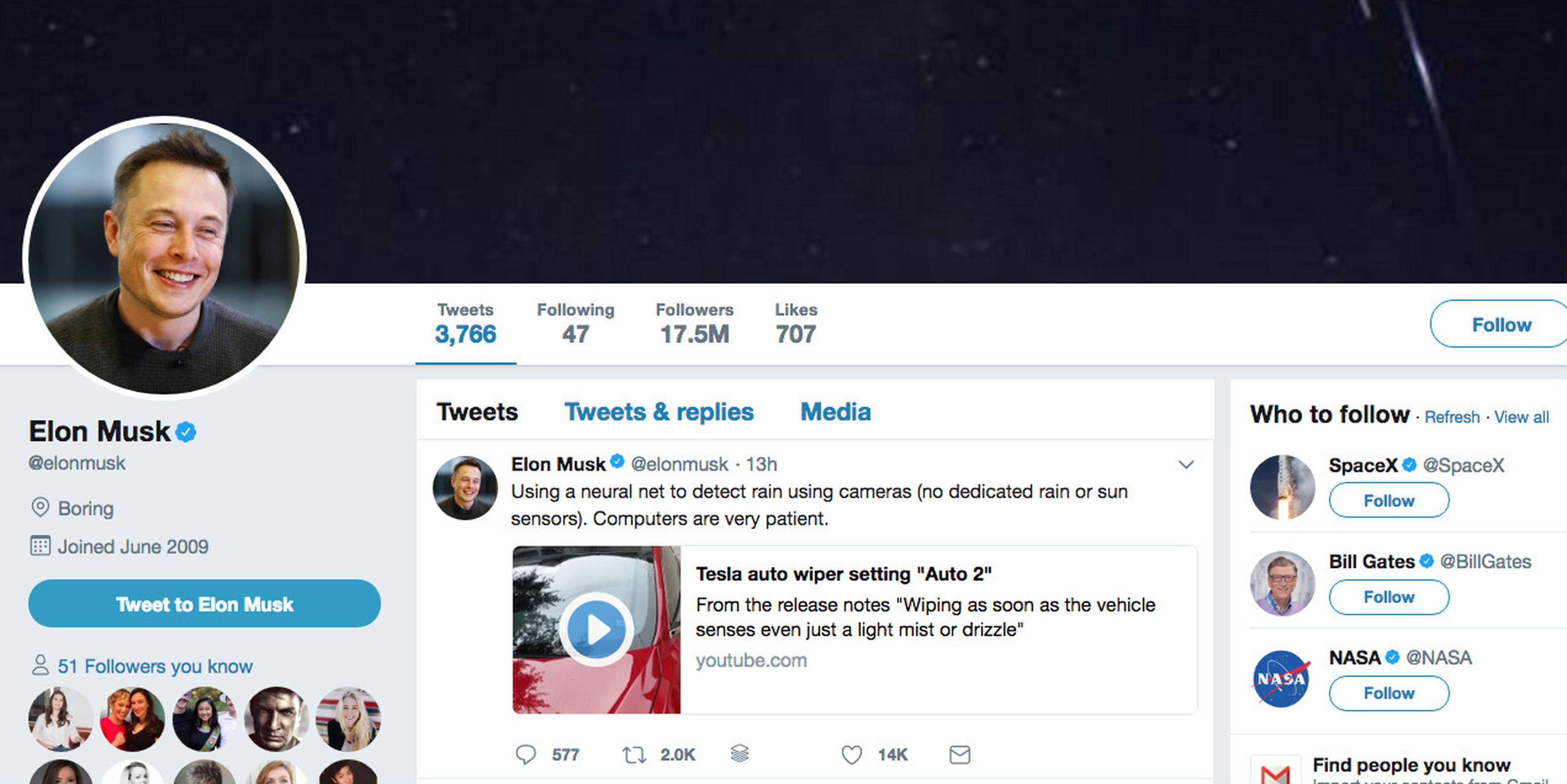 Las seis personas a las que sigue Elon Musk en Twitter