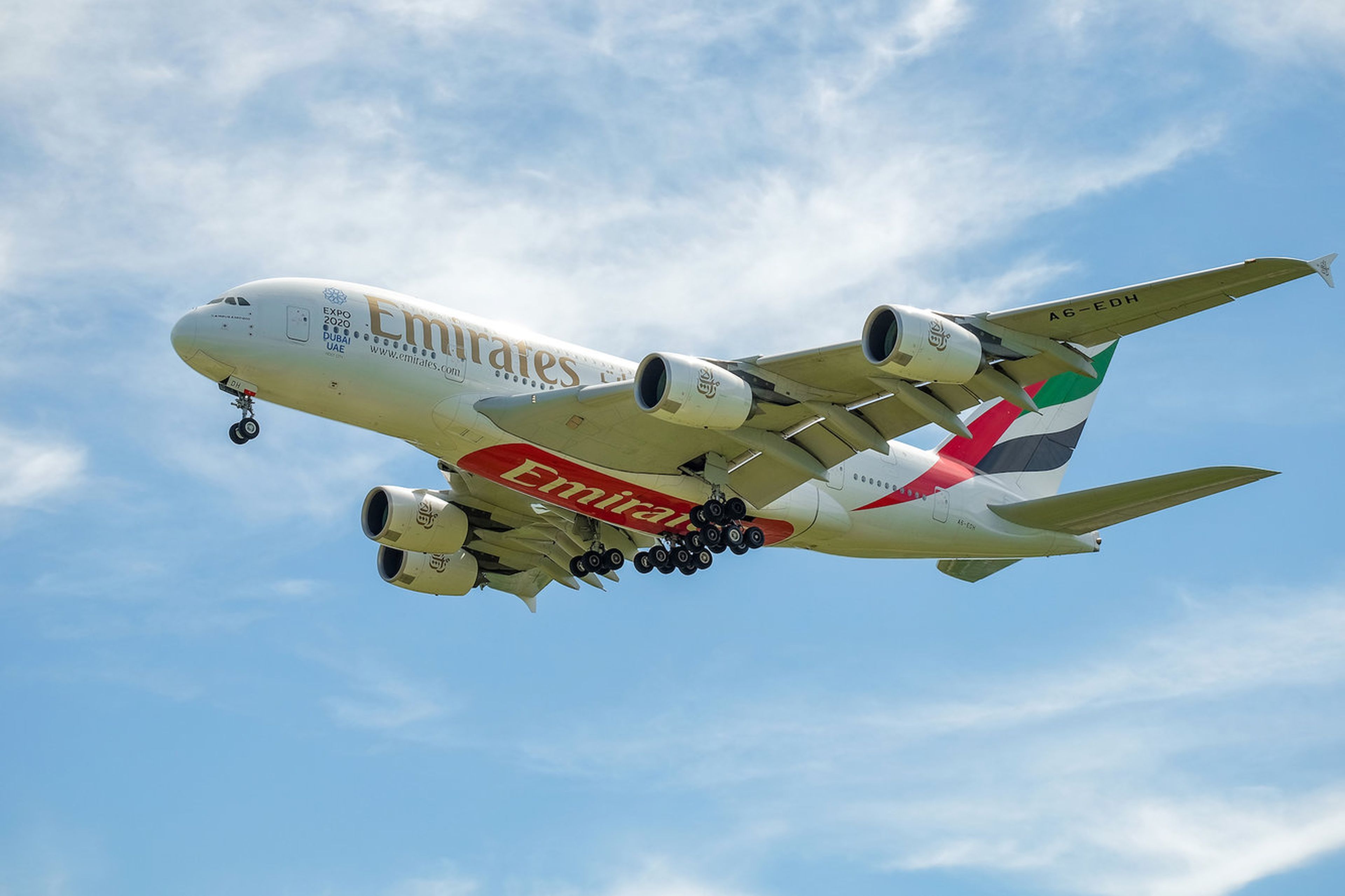 Un Emirates A380.