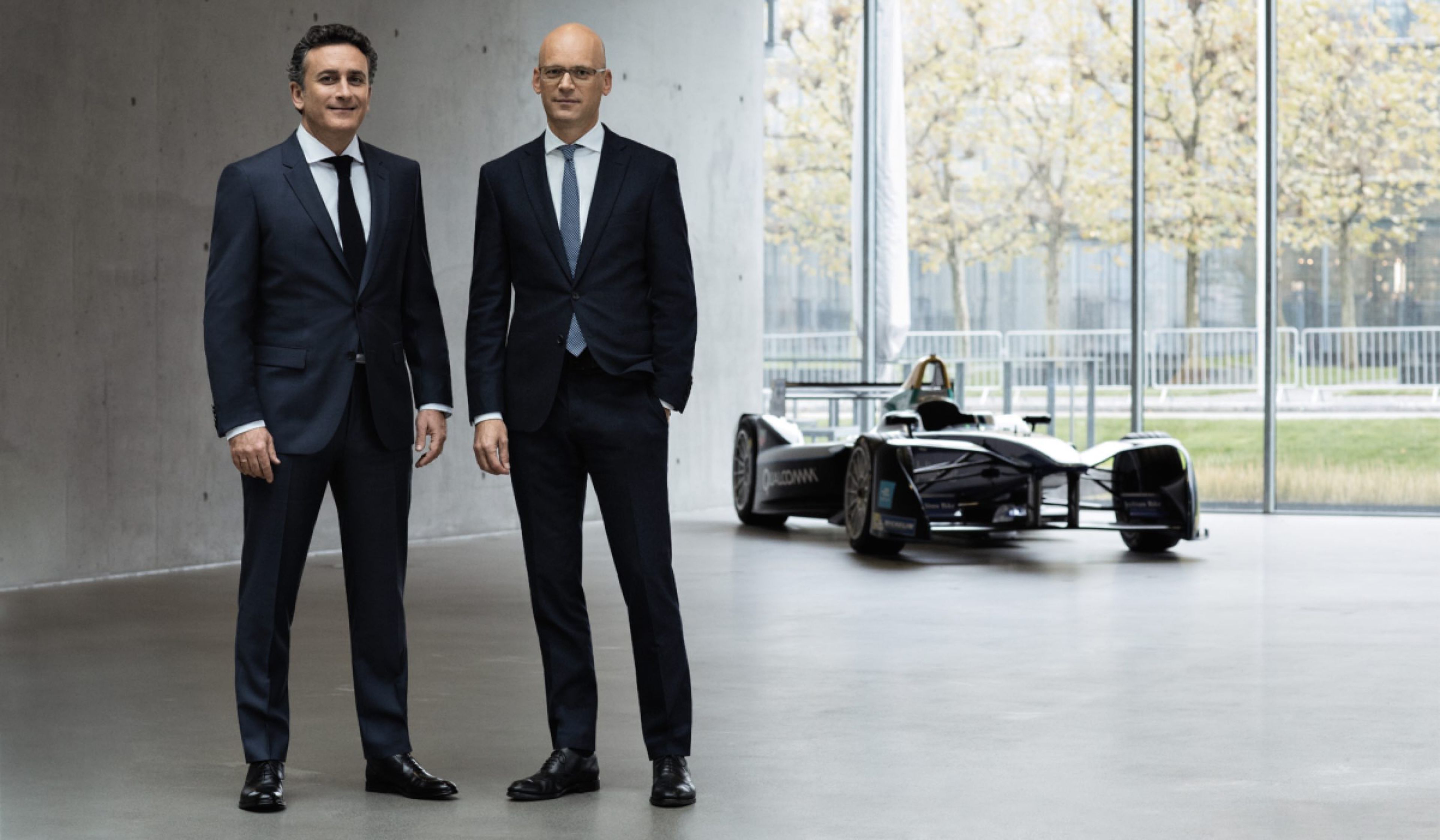 Alejandro Agag, CEO de la Formula E y Mark Langer, CEO de Hugo Boss