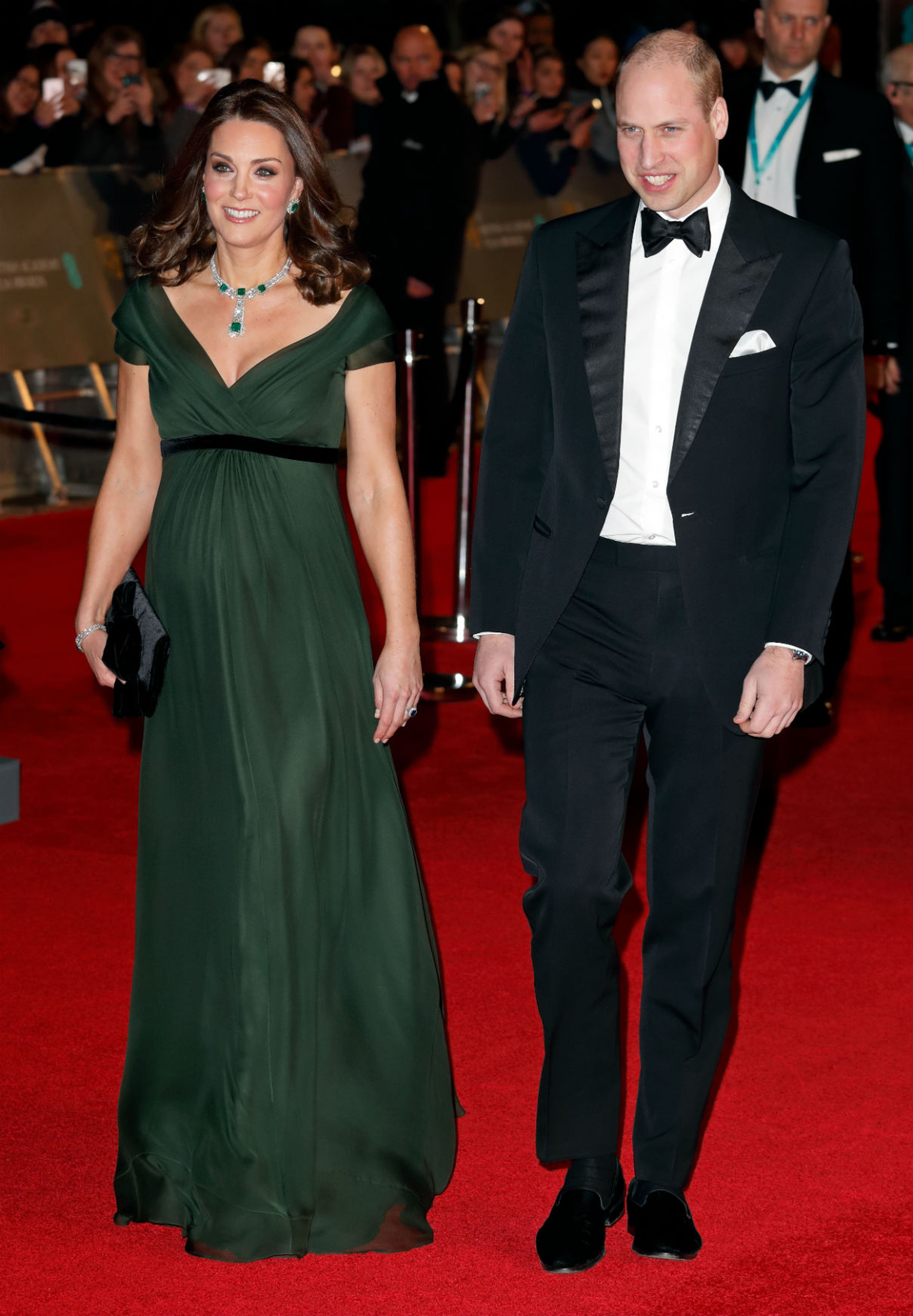 Guillermo y Kate de Cambridge a su llegada a los premios Bafta 2018.