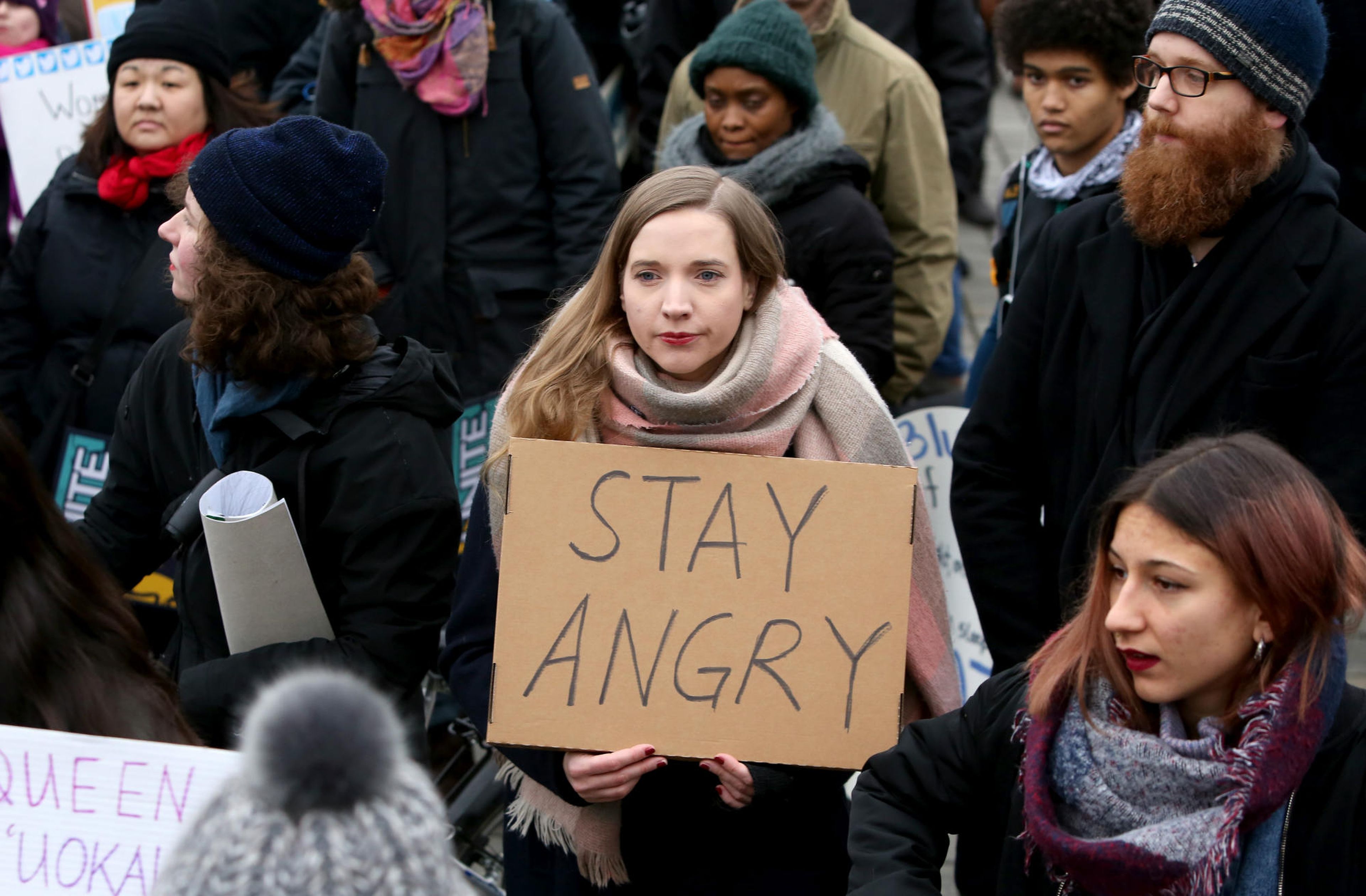 Una imagen de la marcha de las mujeres en Berlín que se celebró el 21 de enero de 2018 en la que las manifestantes pedían igualdad.