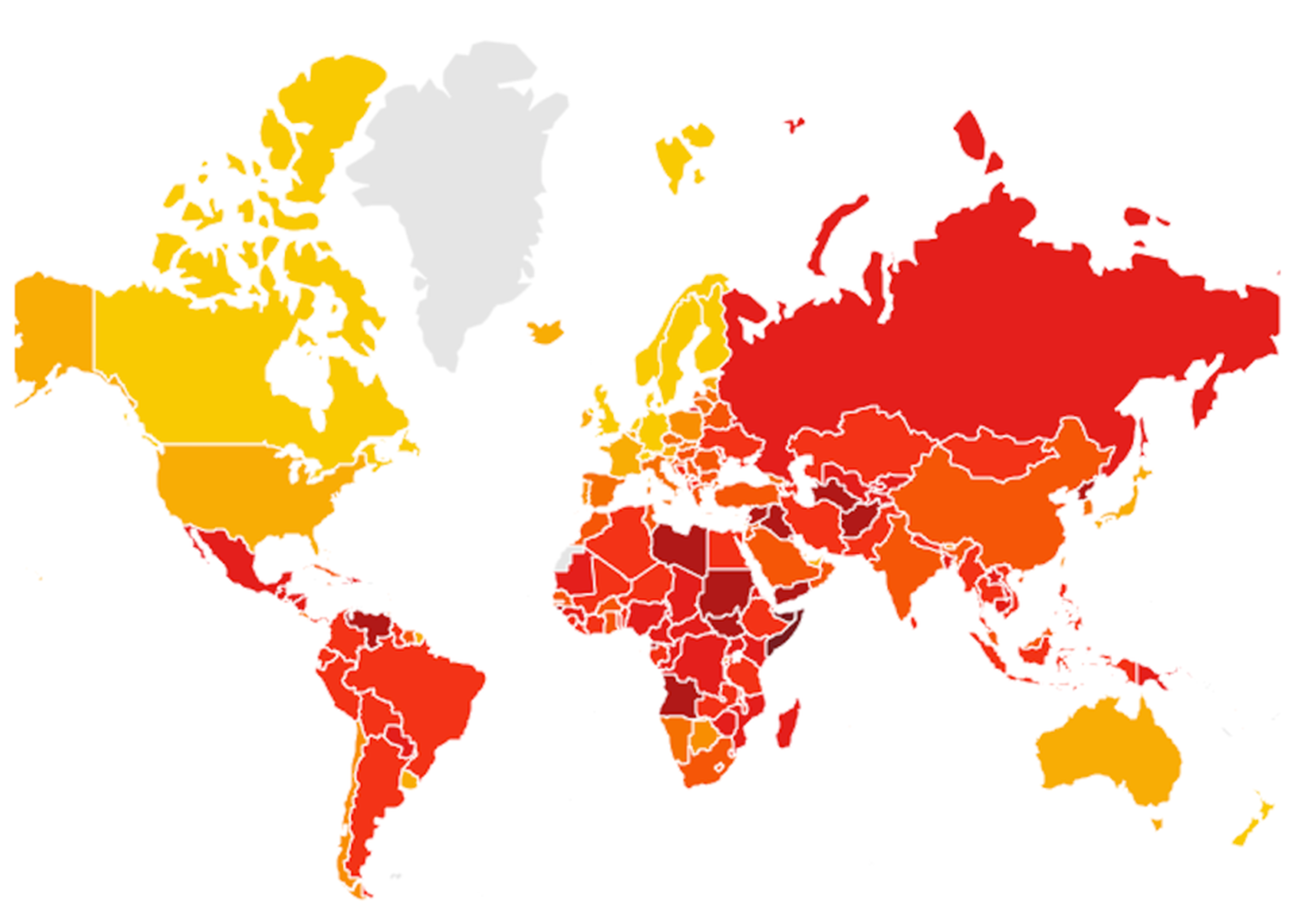 Mapa índice corrupción 2017