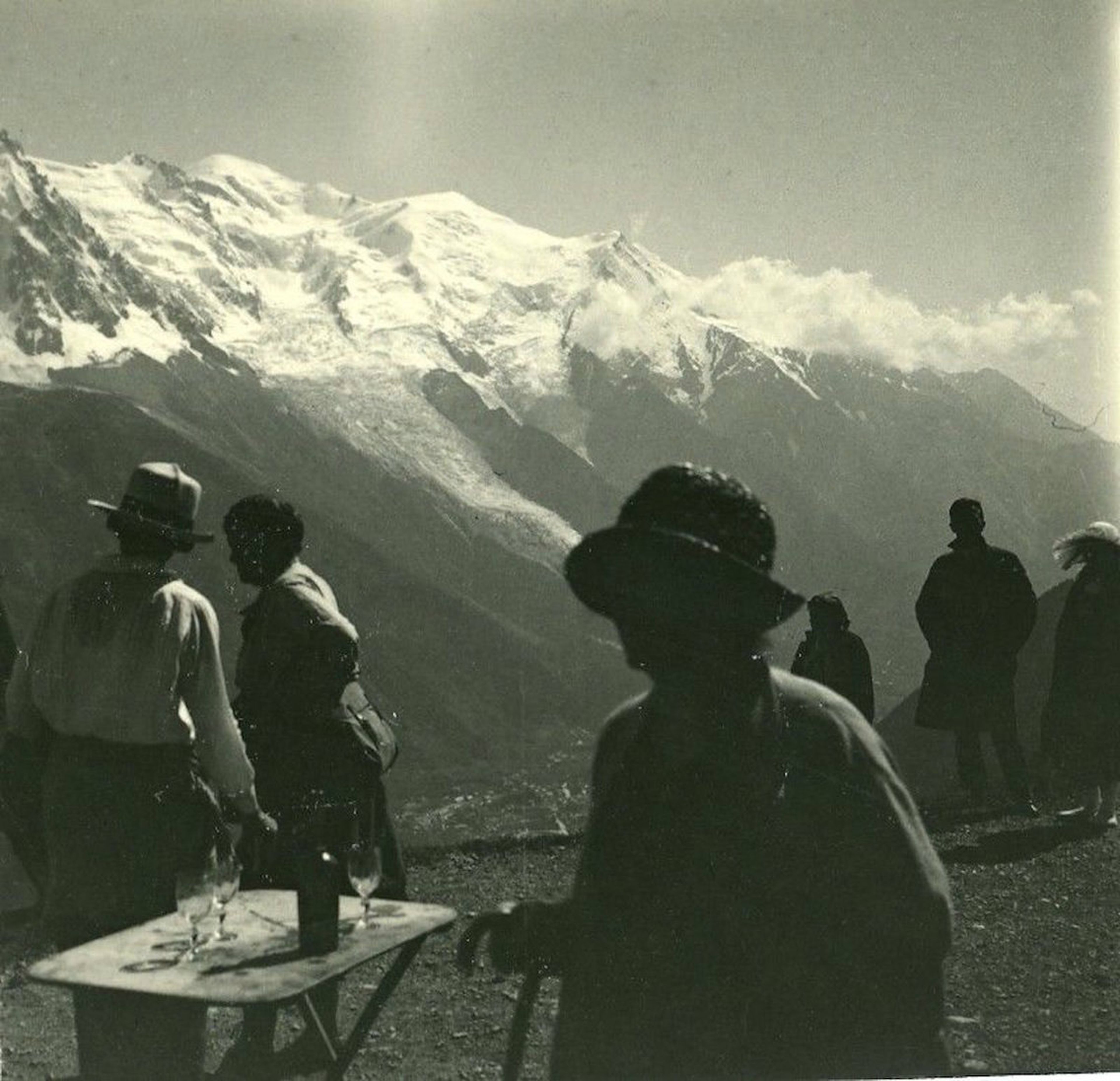 Un grupo de montañistas en Chamonix en 1920.