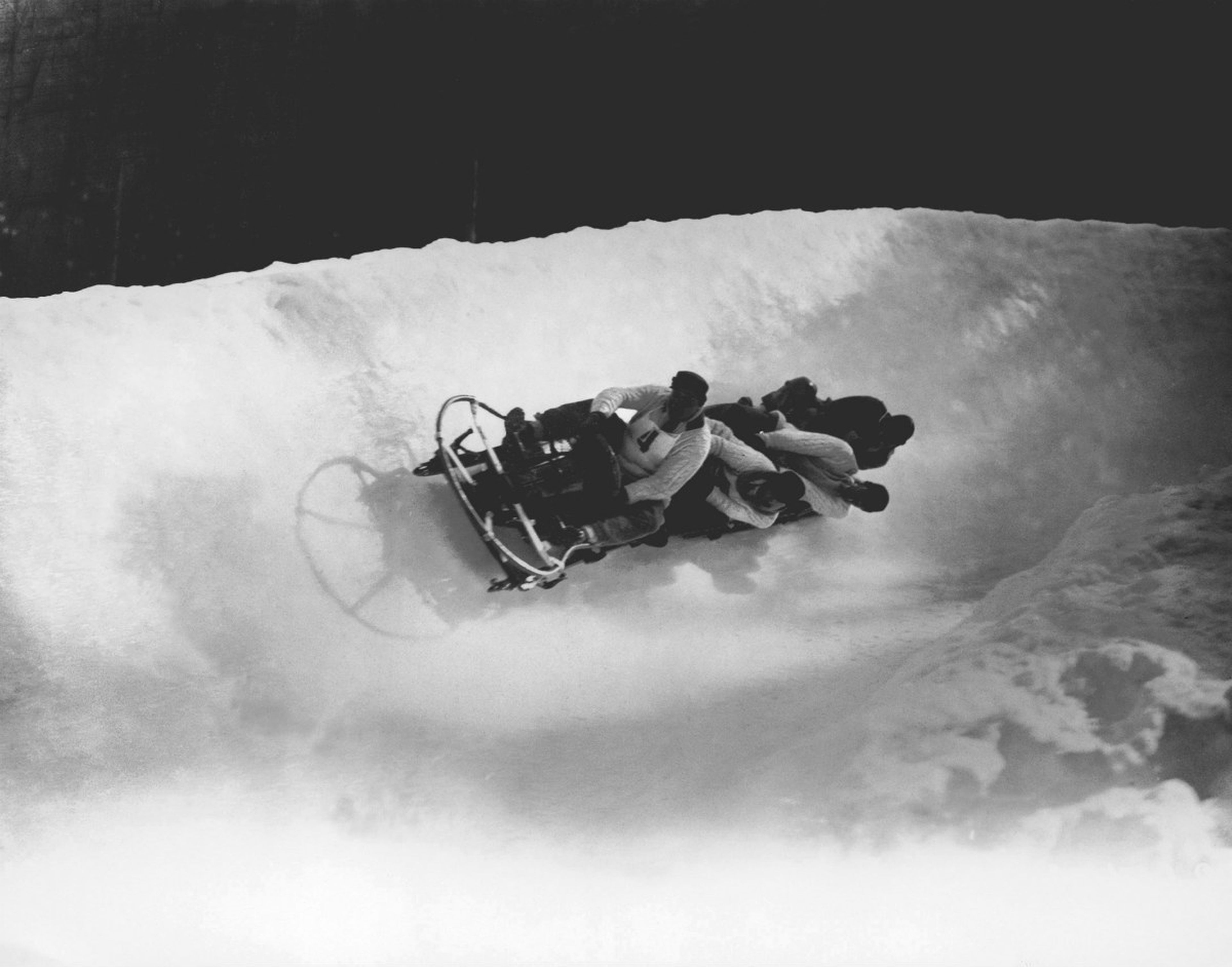 El equipo de Reino Unido de 'bobsleigh' en Chamonix (Francia).