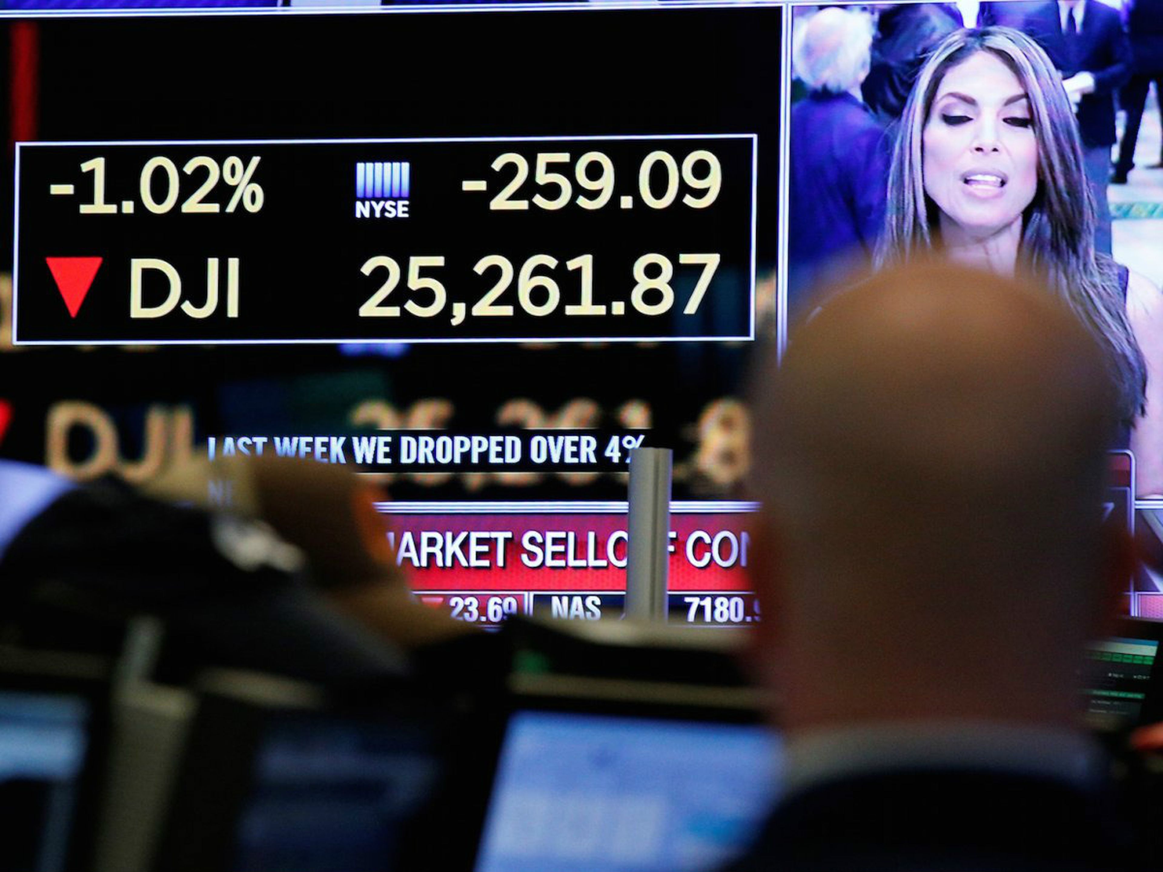 El Dow Jones en la Bolsa de Nueva York (EE. UU.) el pasado lunes.
