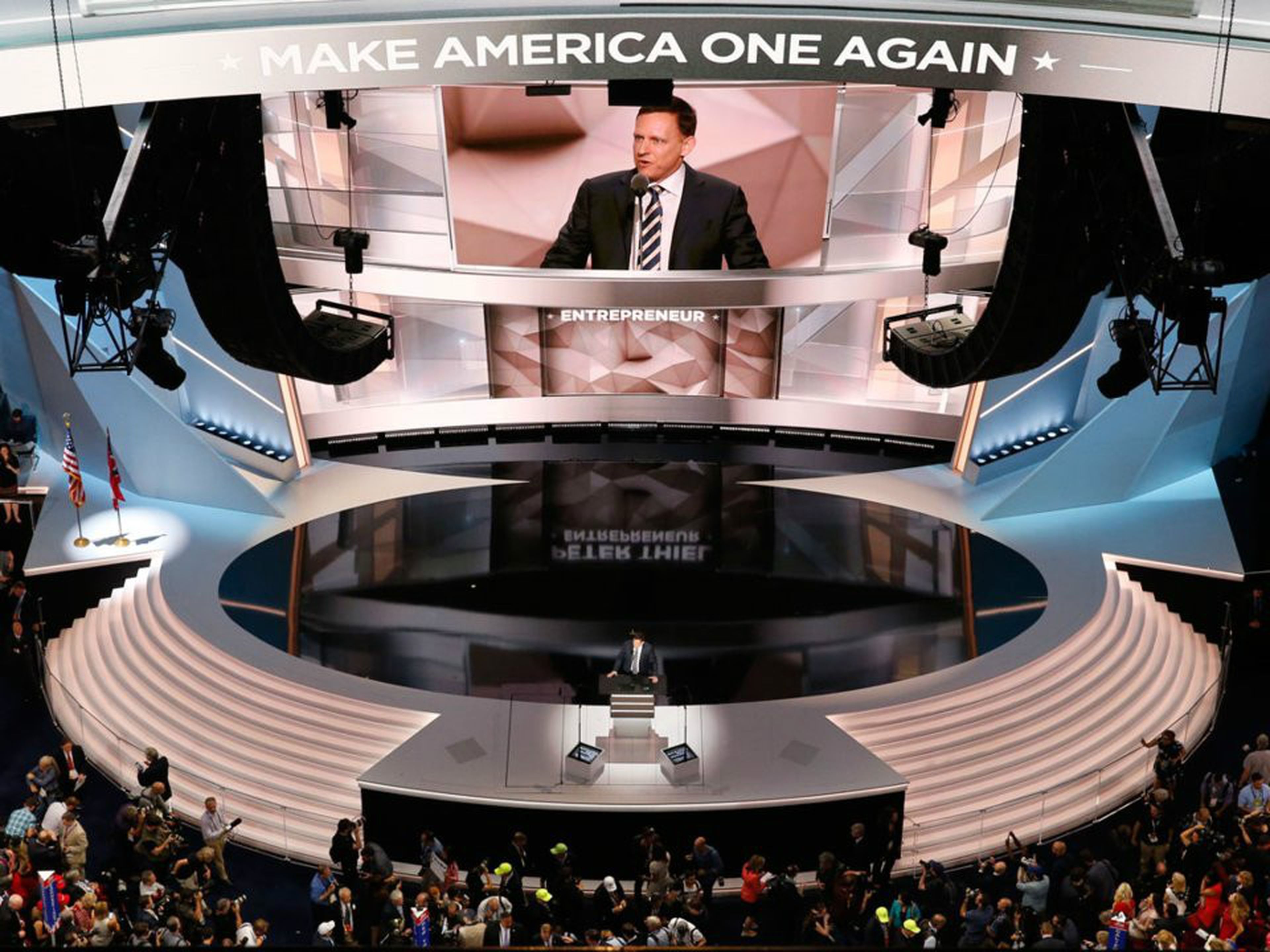 Thiel se hizo con el escenario durante la Convención nacional del Partido Republicano de Estados Unidos.