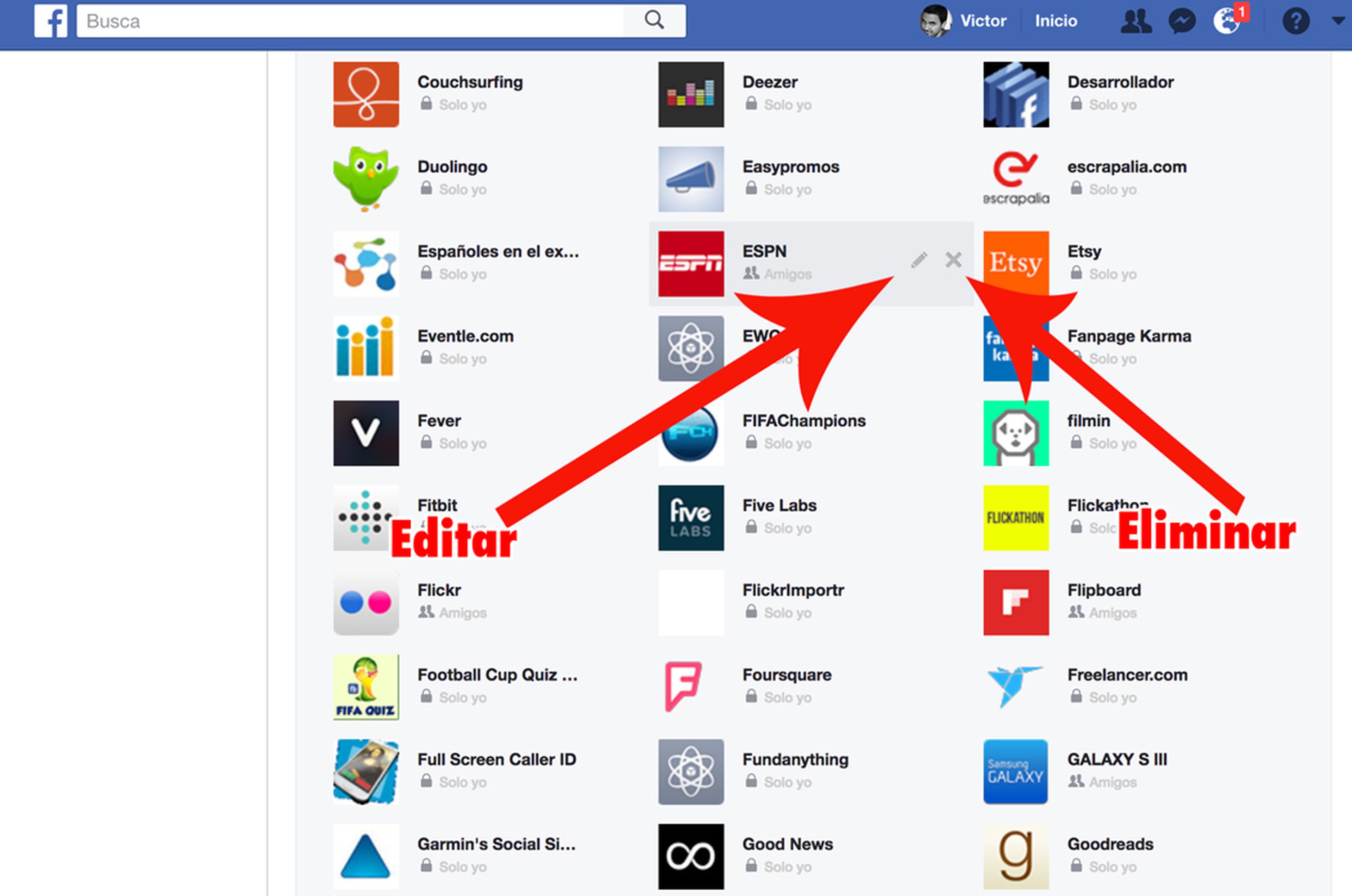 Editar Apps Facebook