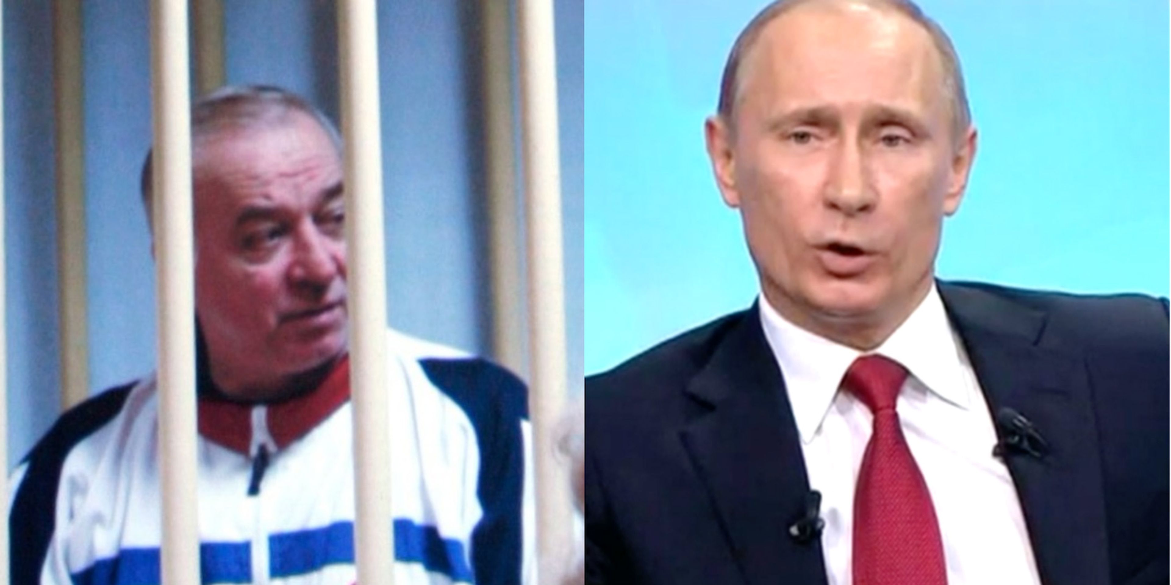El exespía Sergei Skripal (izquierda) y Vladimir Putin (derecha)