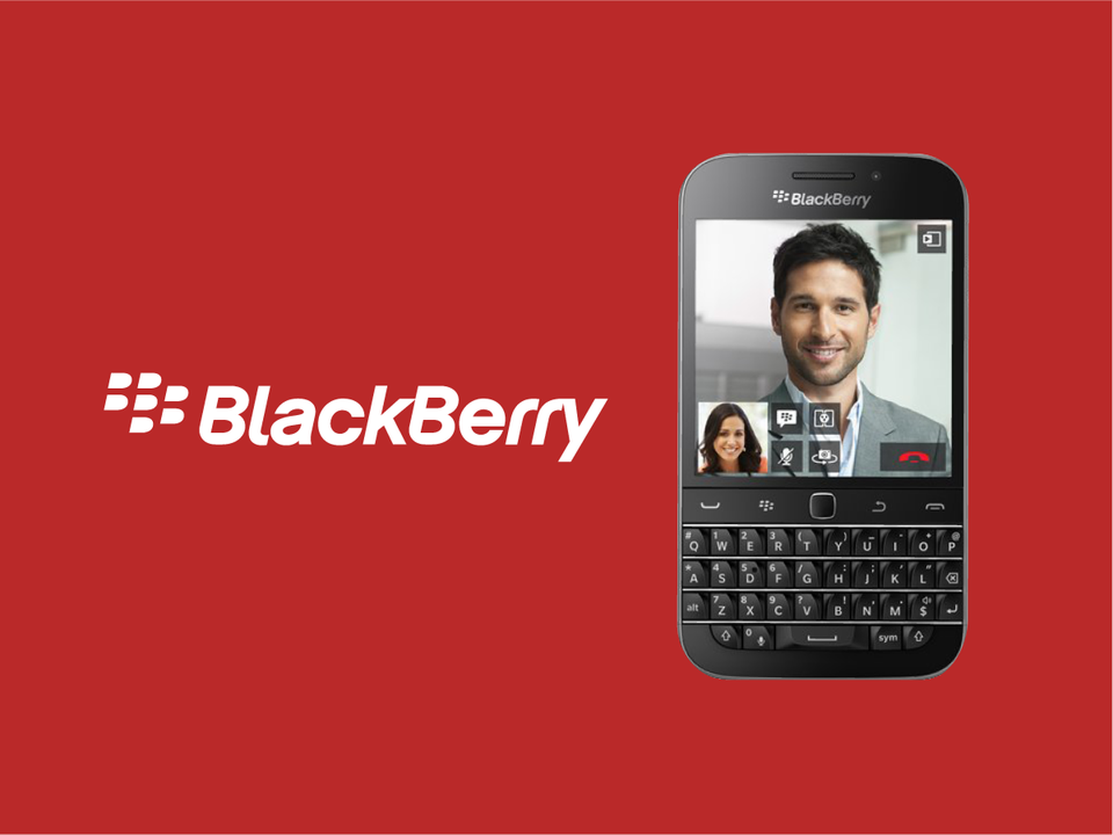 Logo de blackberry junto a dispositivo.