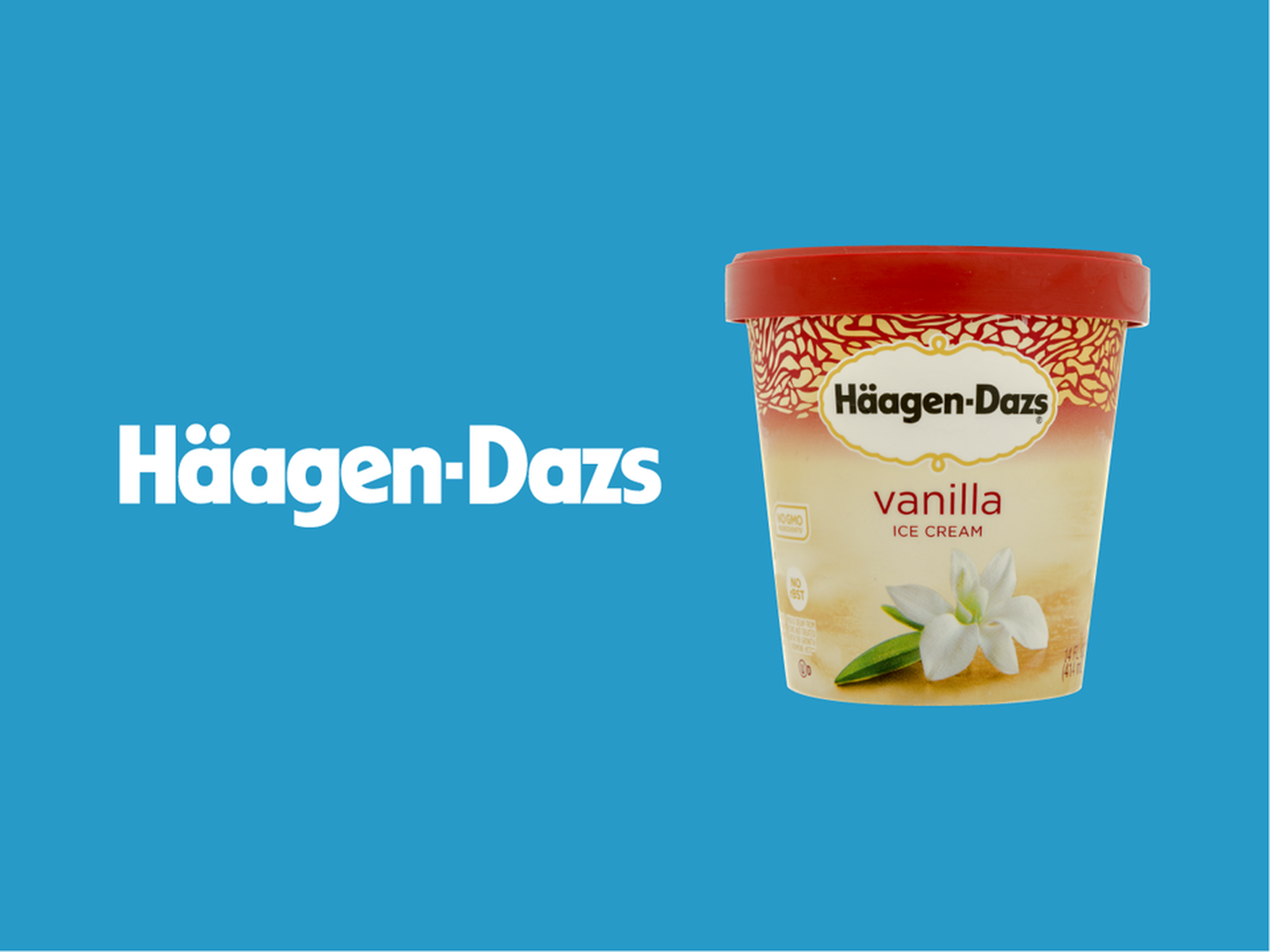 Logo Haagen-Dazs junto a helado