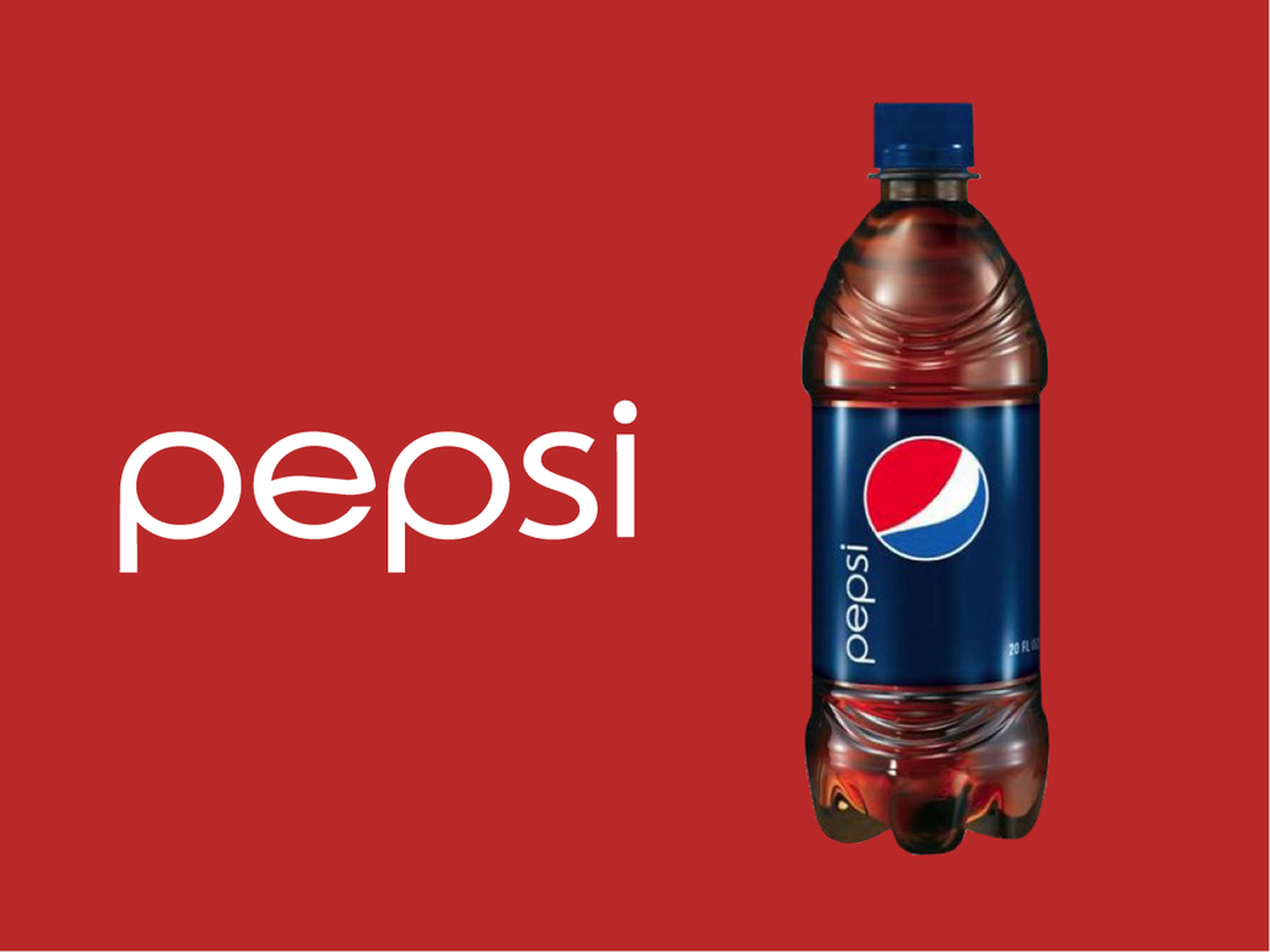 Logo de Pepsi junto a botella