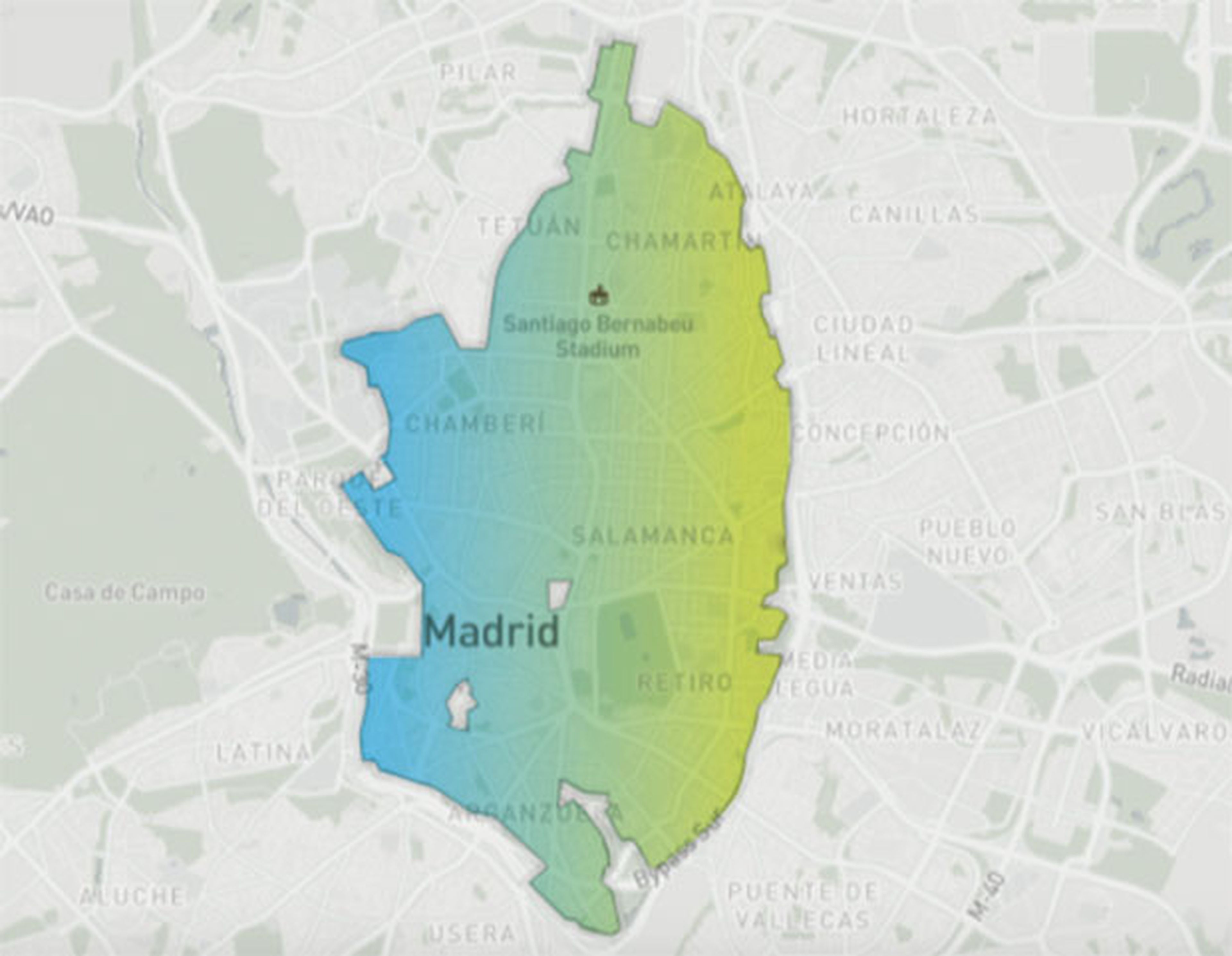 El mapa de eCooltra en Madrid: esta es la zona que cubre este servicio de motos de alquiler por minutos