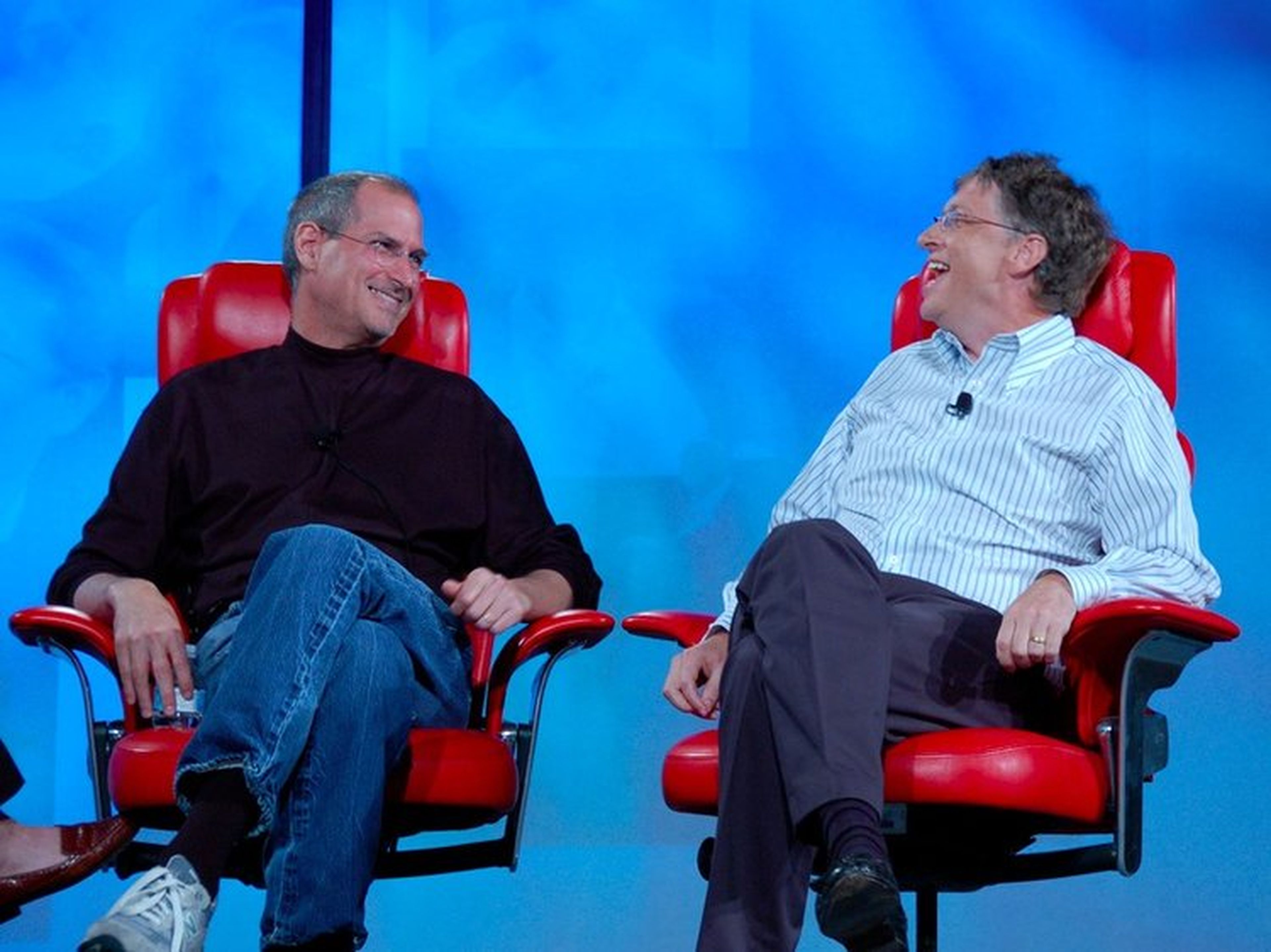 Steve Jobs y Bill Gates en 2007