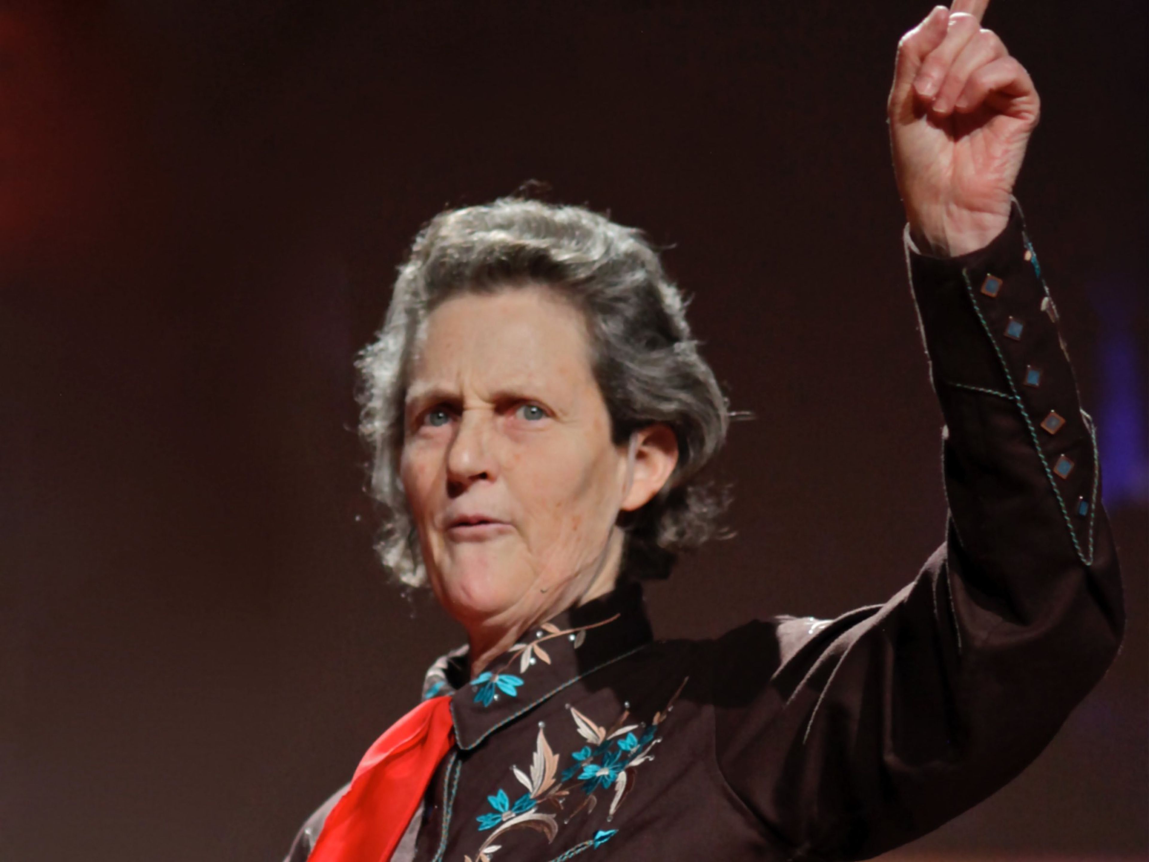 Temple Grandin durante una charla en un TED en 2010.