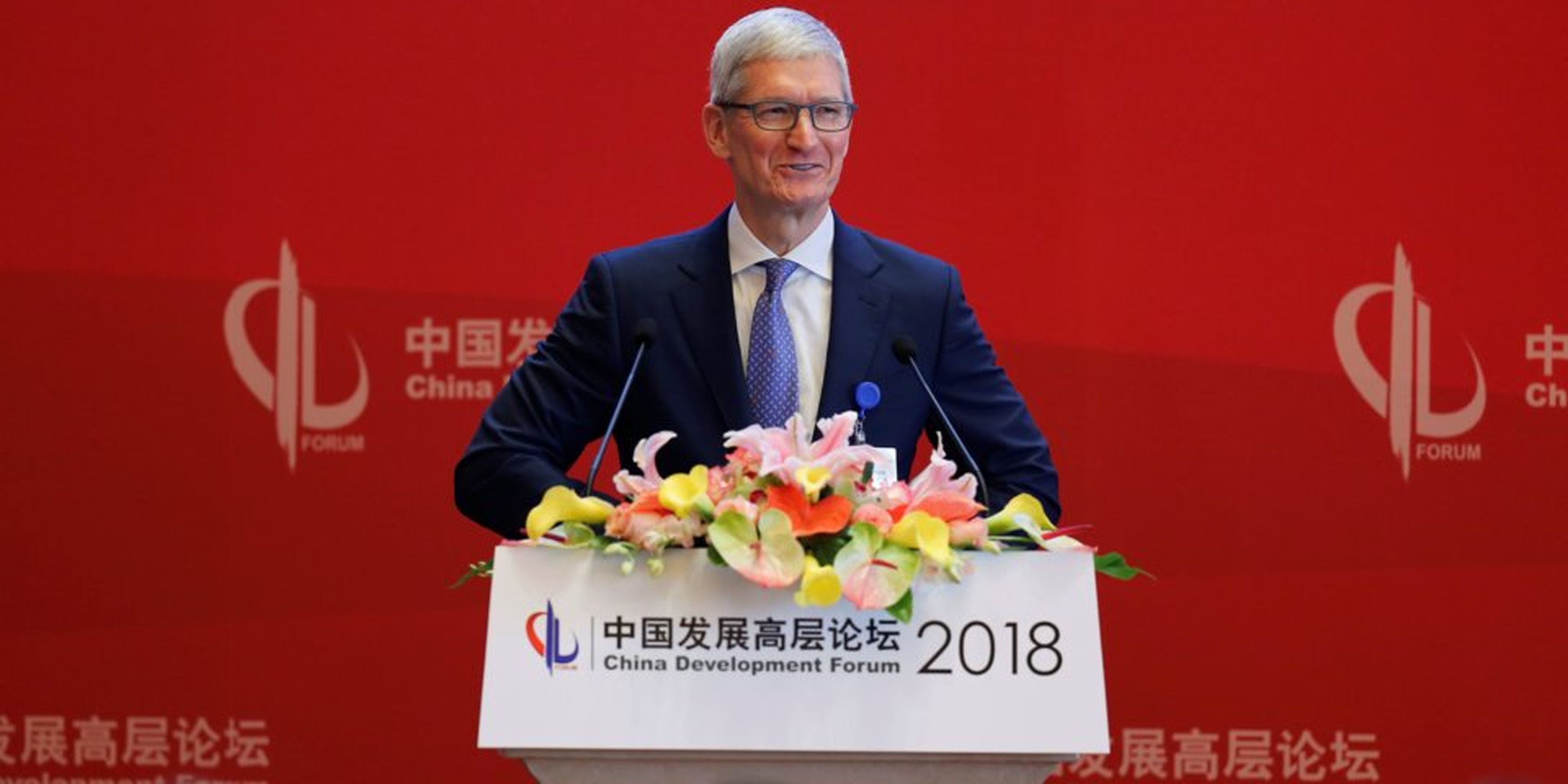 Tim Cook, durante una conferencia en China