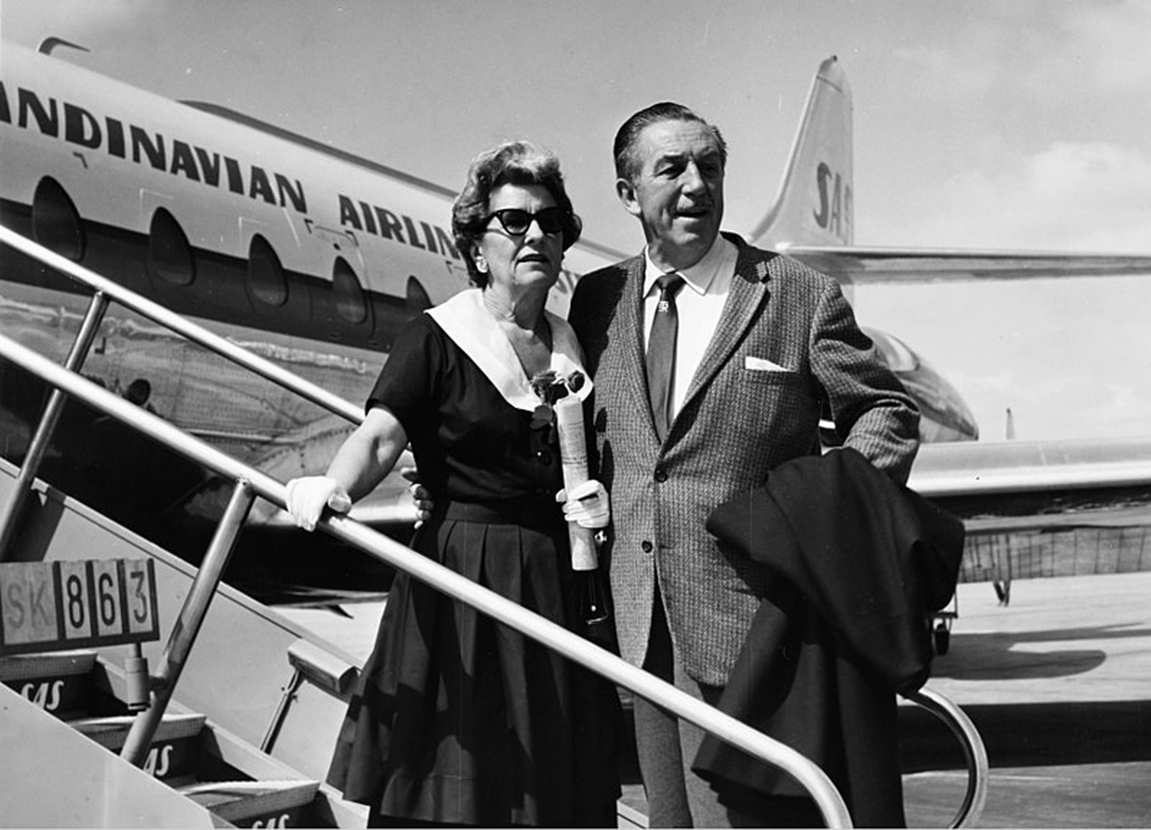 Walt Disney y su mujer