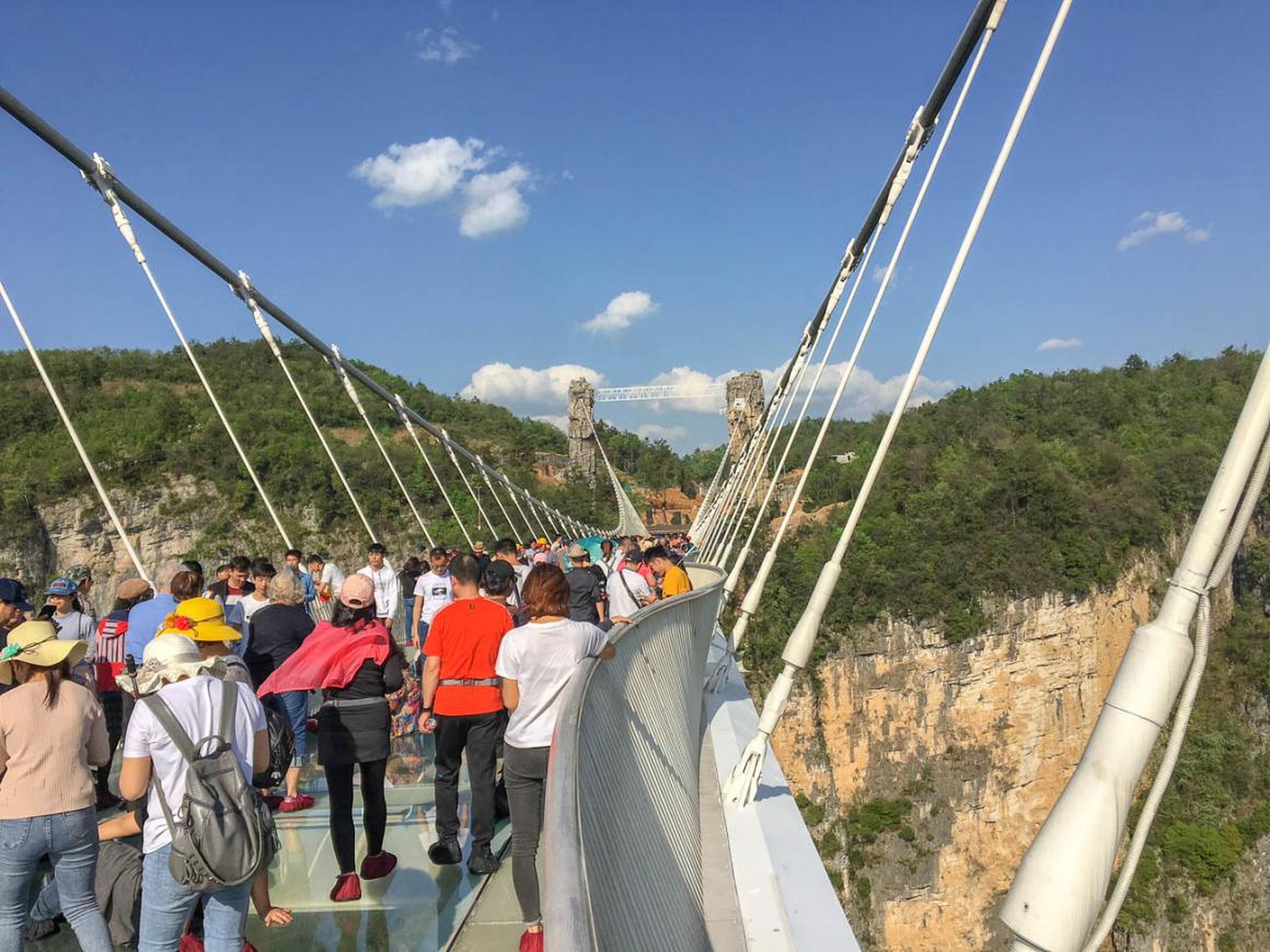 7. In China, I made the mistake of visiting a tourist attraction that had gone viral on Facebook and Instagram: the Zhangjiajie Grand Canyon Glass Bridge, the longest and highest glass bridge in the world. It was a crowded,