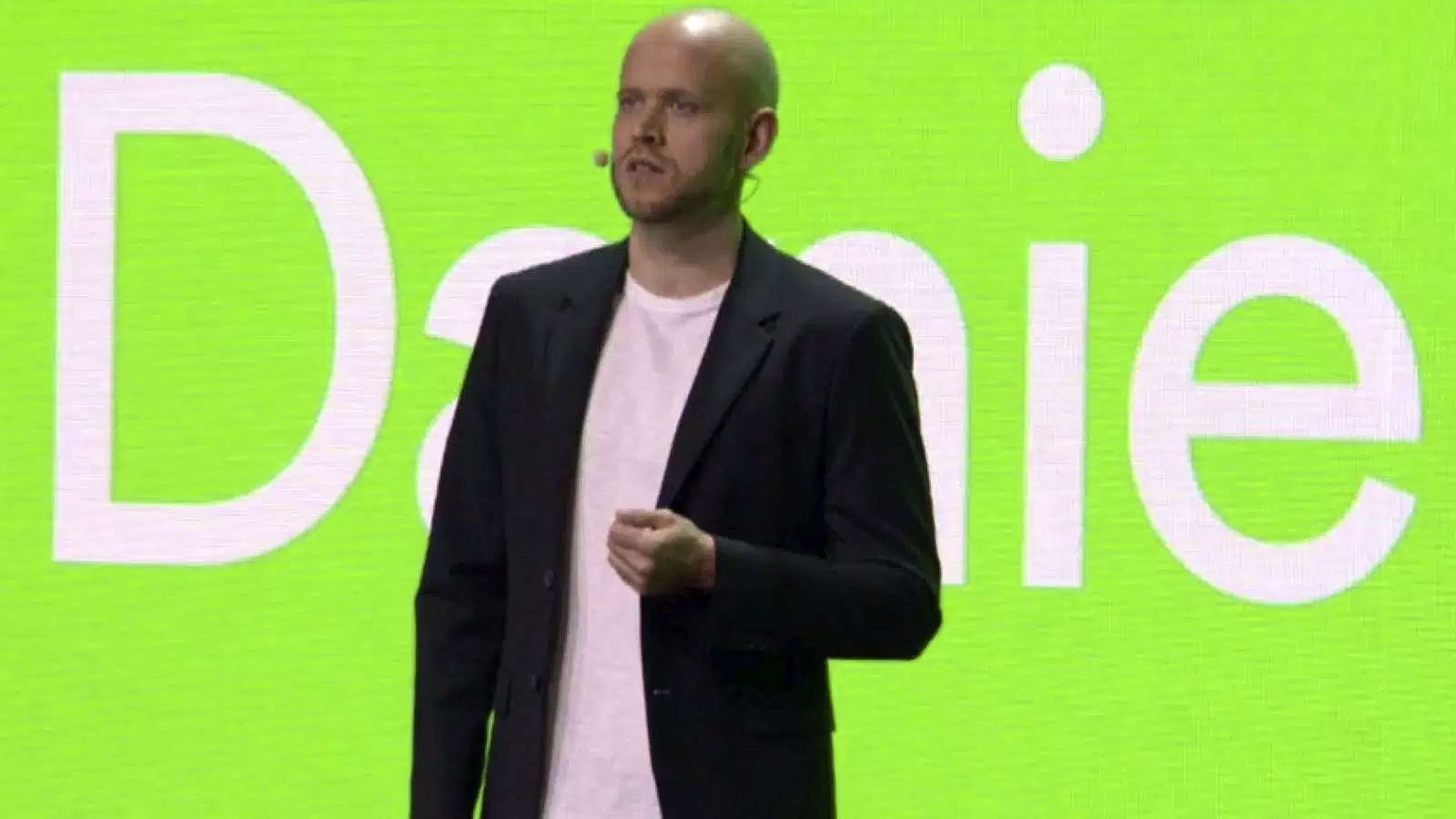 Daniel Ek, CEO de Spotify, durante un evento con los inversores de la compañía.