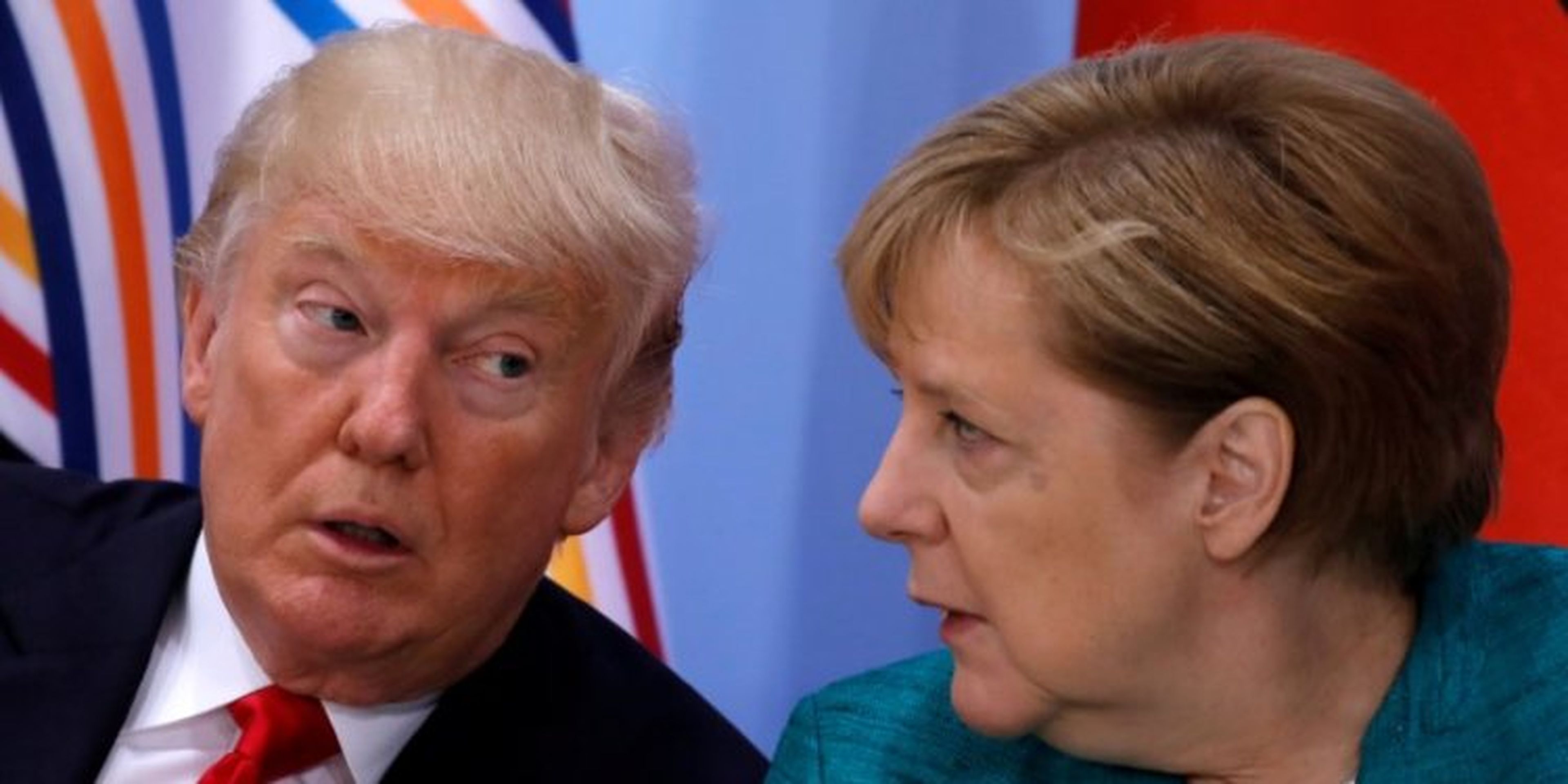 El presidente de Estados Unidos, Donald Trump y la canciller alemana, Angela Merkel