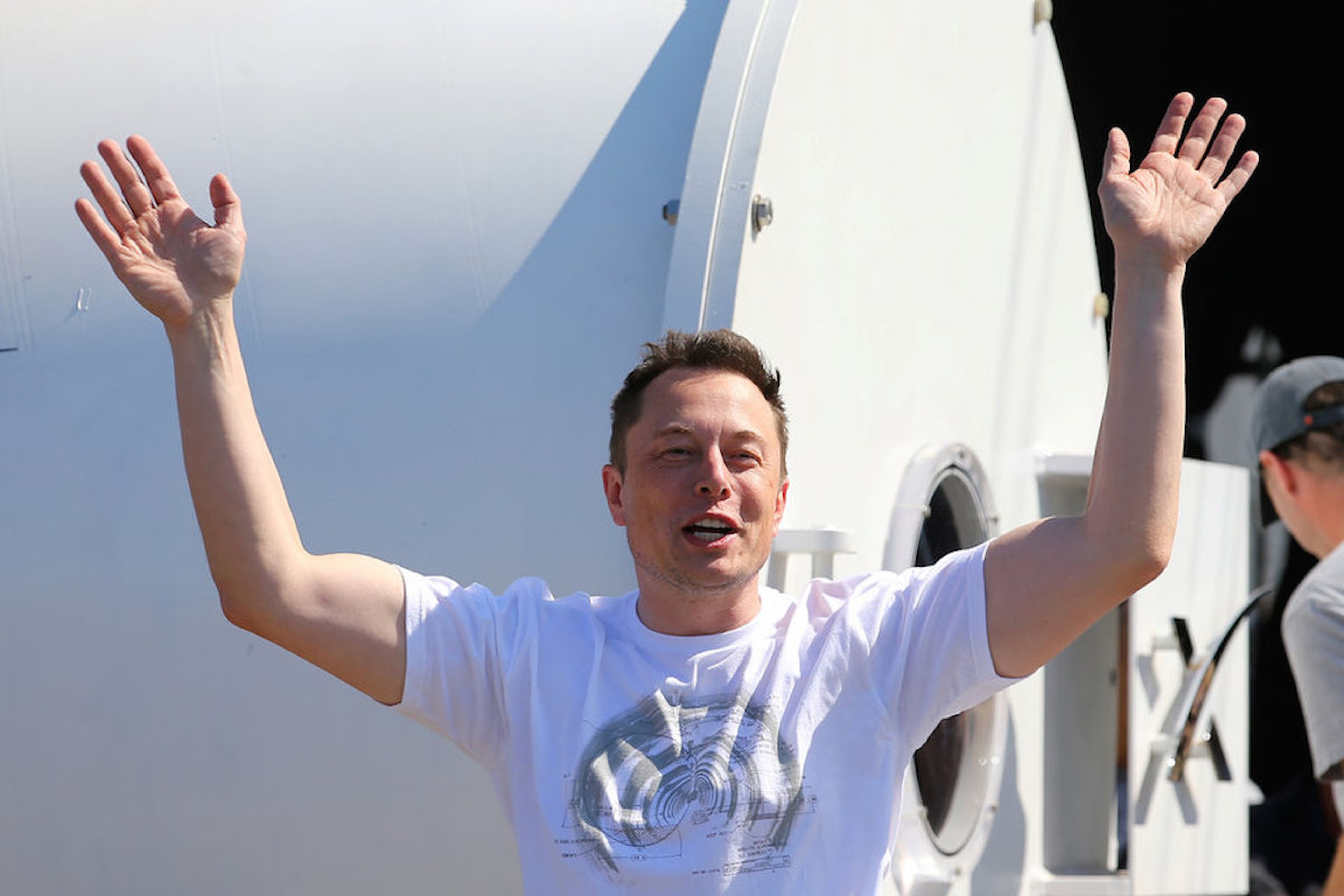 Elon Musk en la presentación del Hyperloop Pod II en Hawthorne, en California.