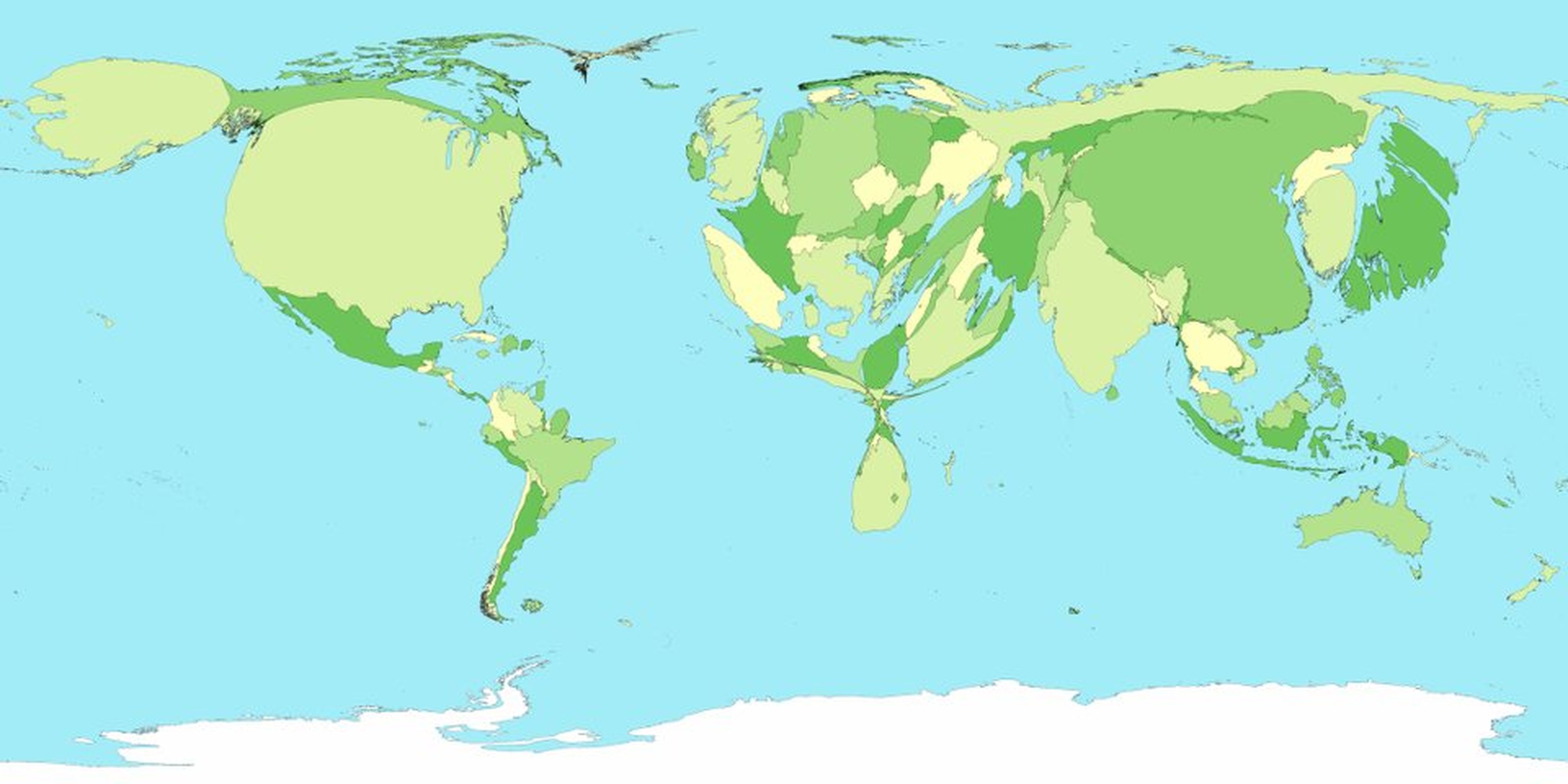 mapa del mundo según emisiones co2