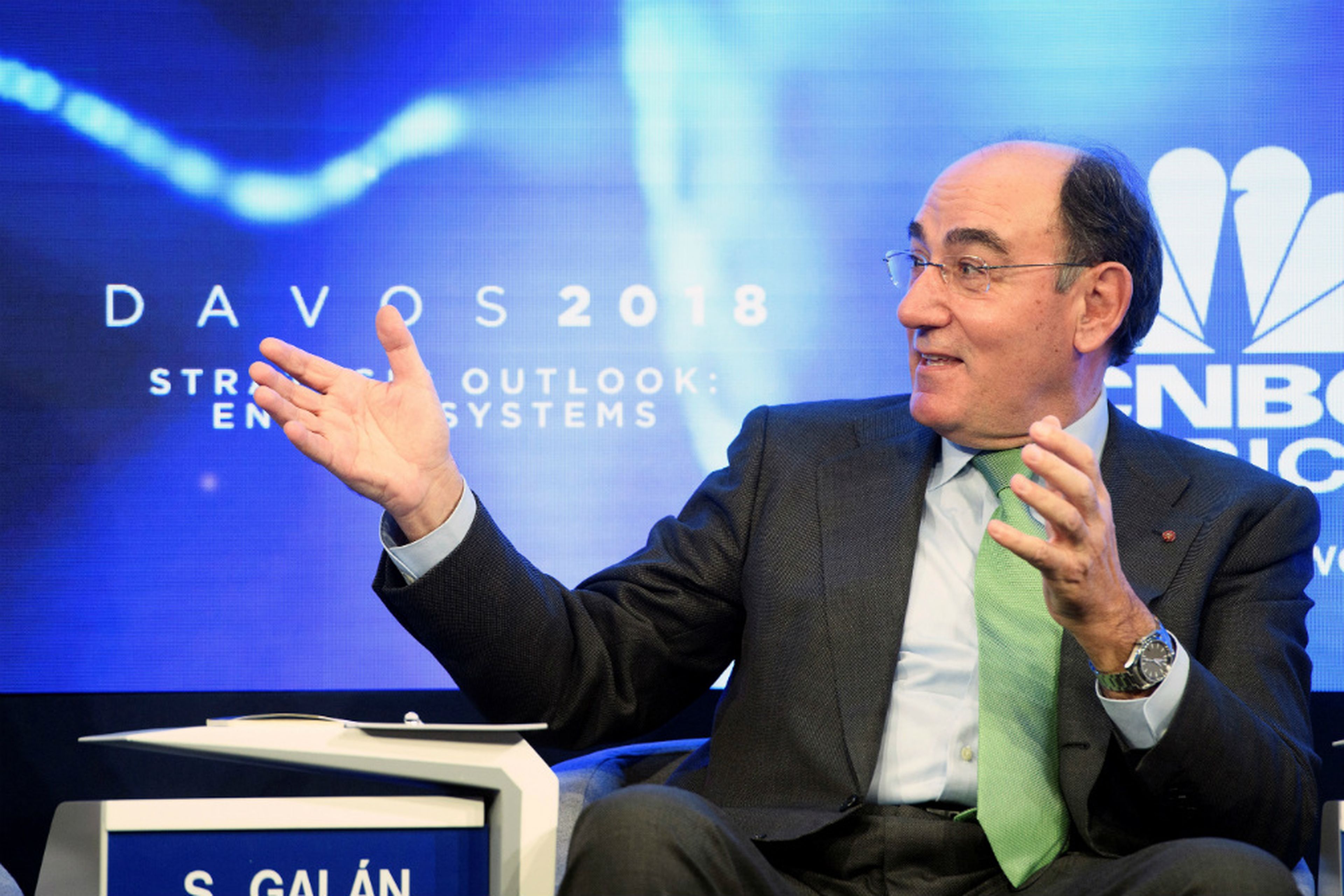 El presidente de Iberdrola, Ignacio Sánchez Galán, en el Foro de Davos.