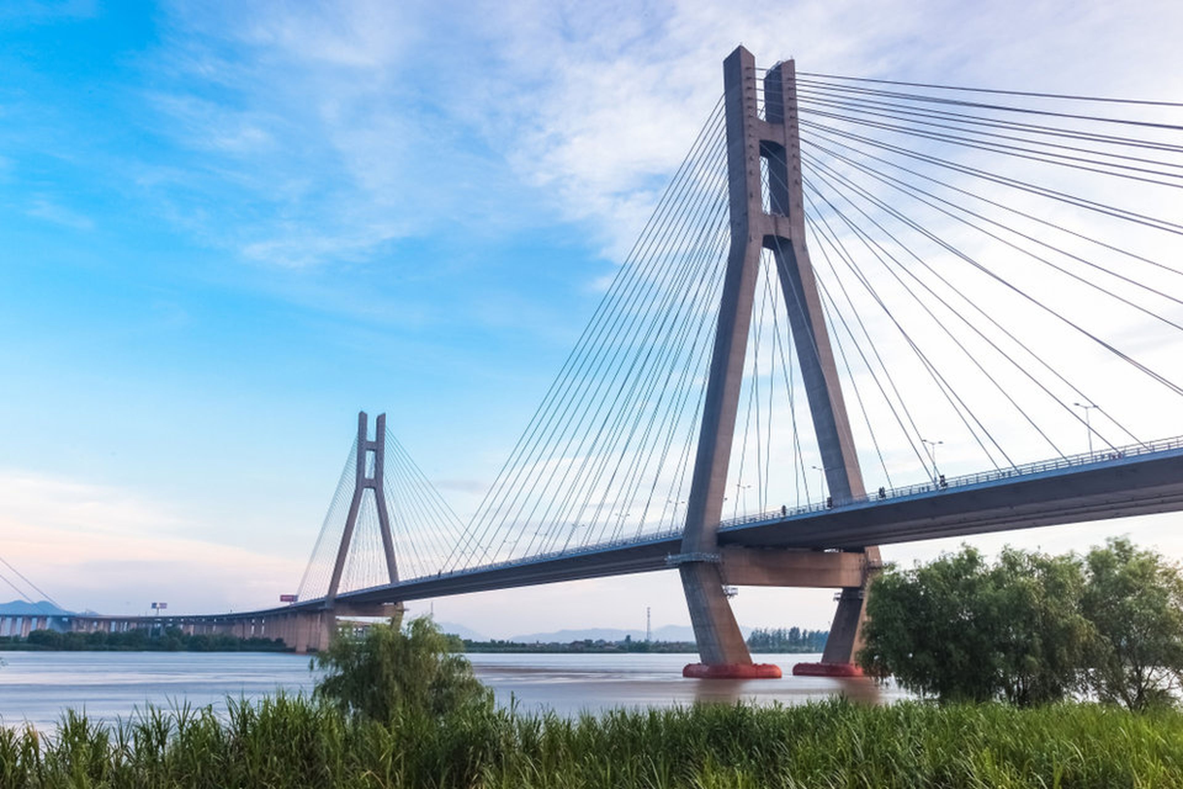 El puente Runyang sobre el río Yangtze, en China.