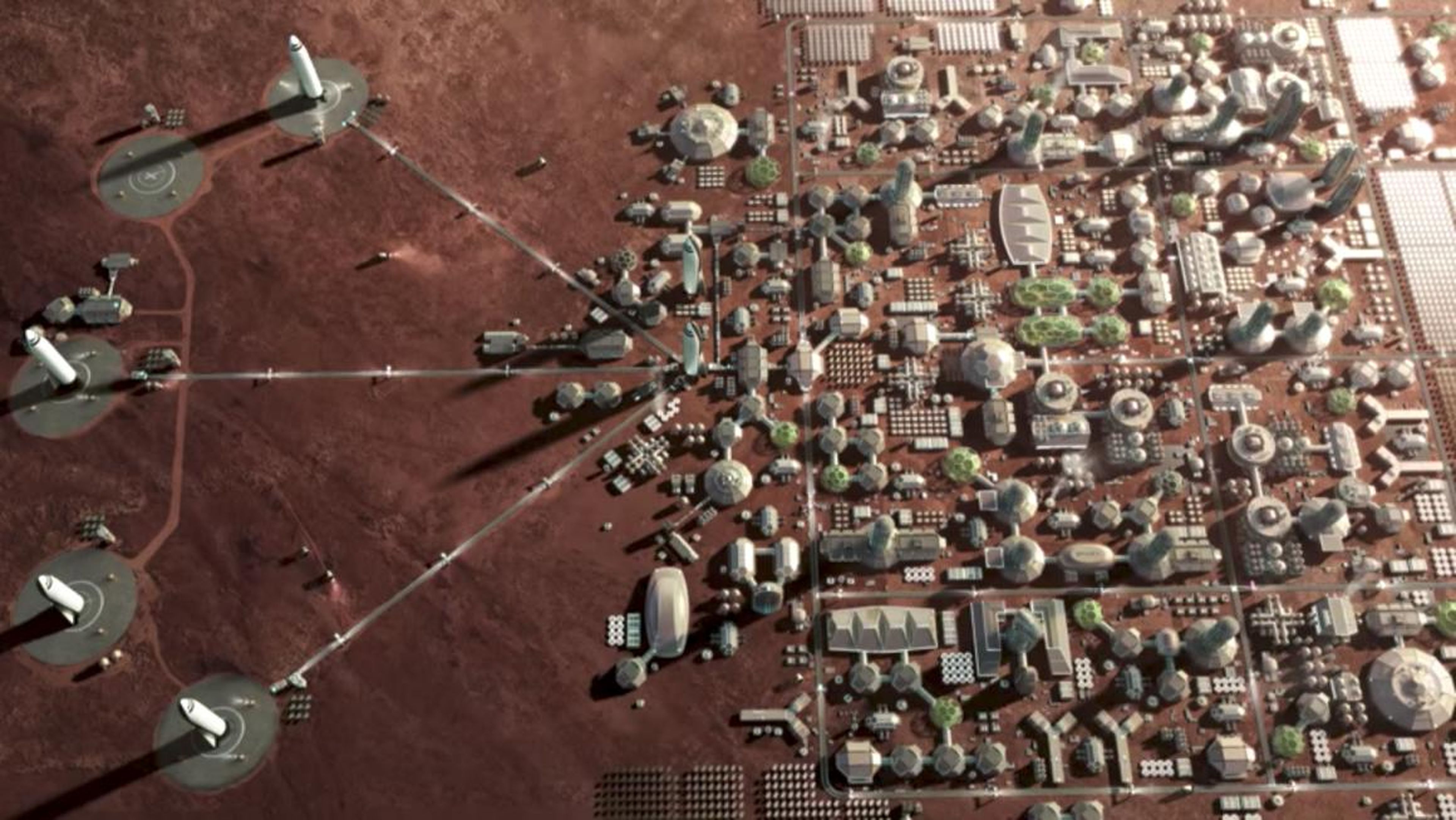La visión de Musk de una ciudad en Marte.