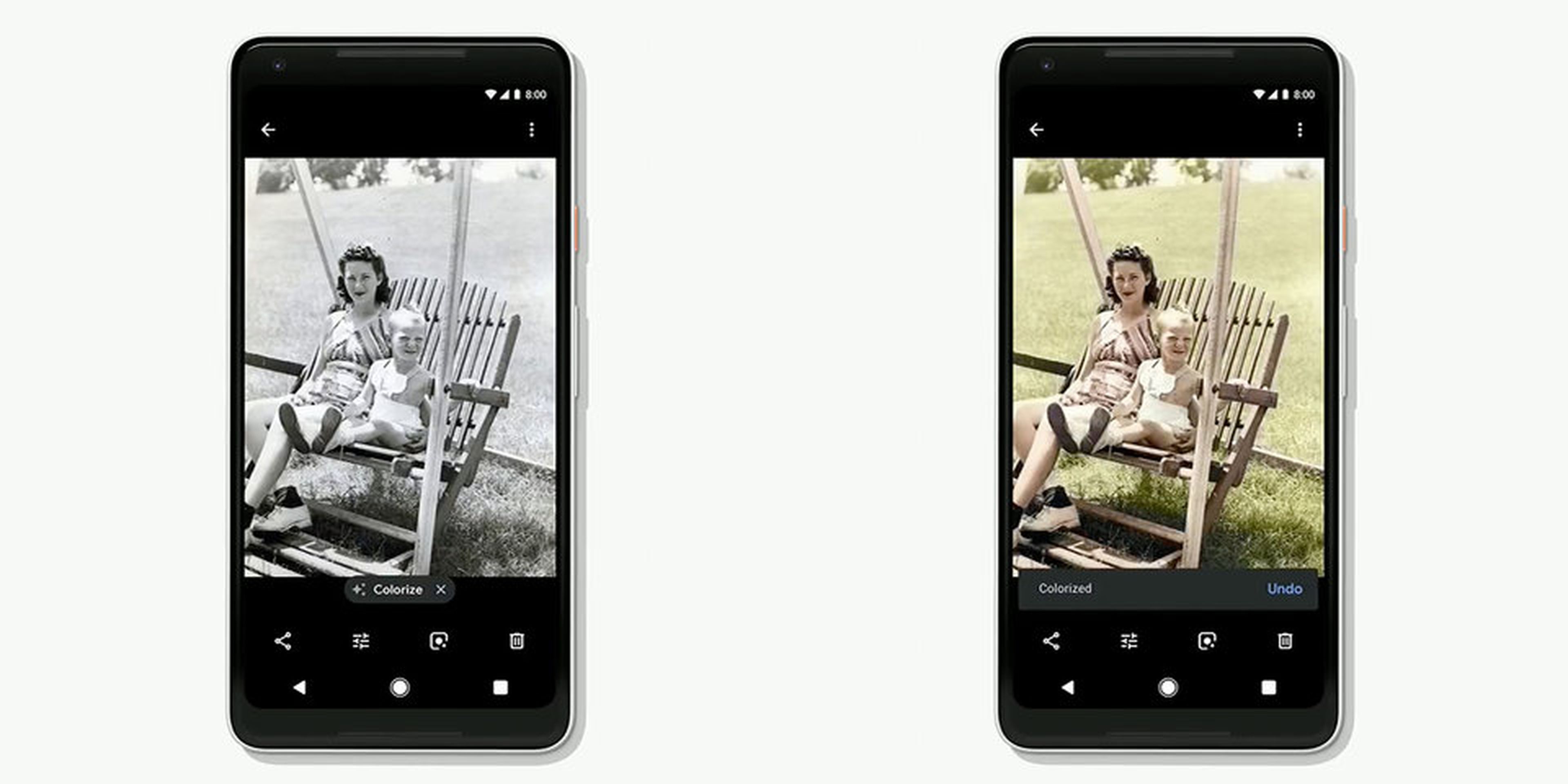 Google Photos de blanco y negro a color