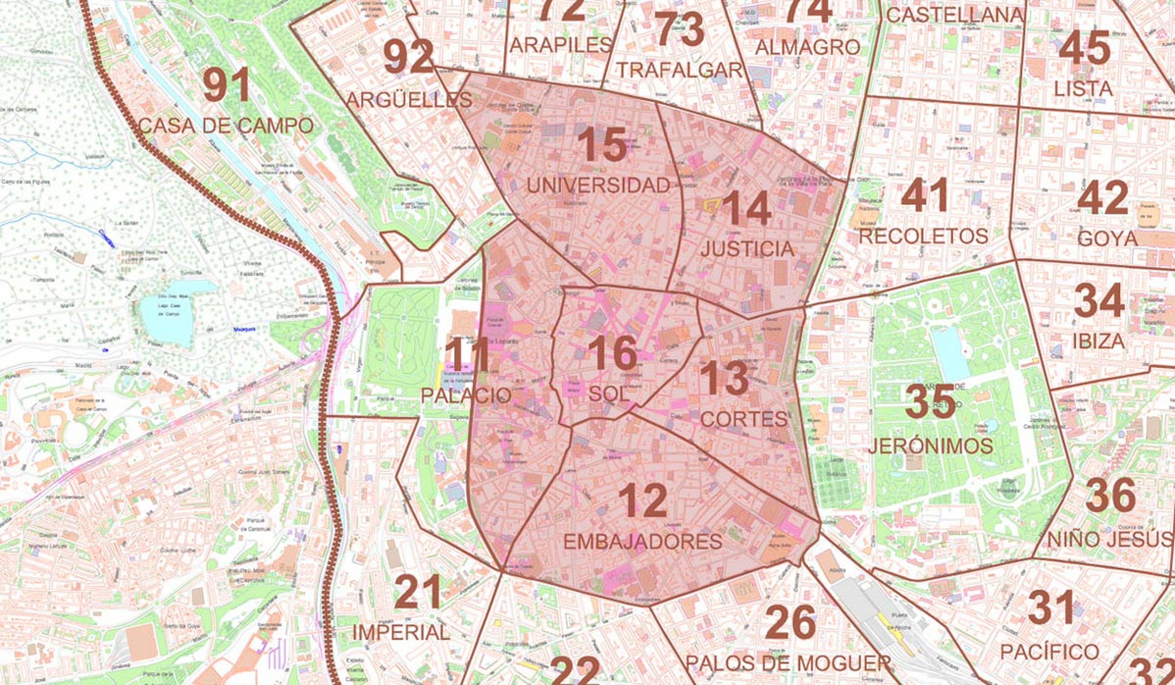 Los vehículos solo podrán circular en las calles que delimiten Madrid Central.