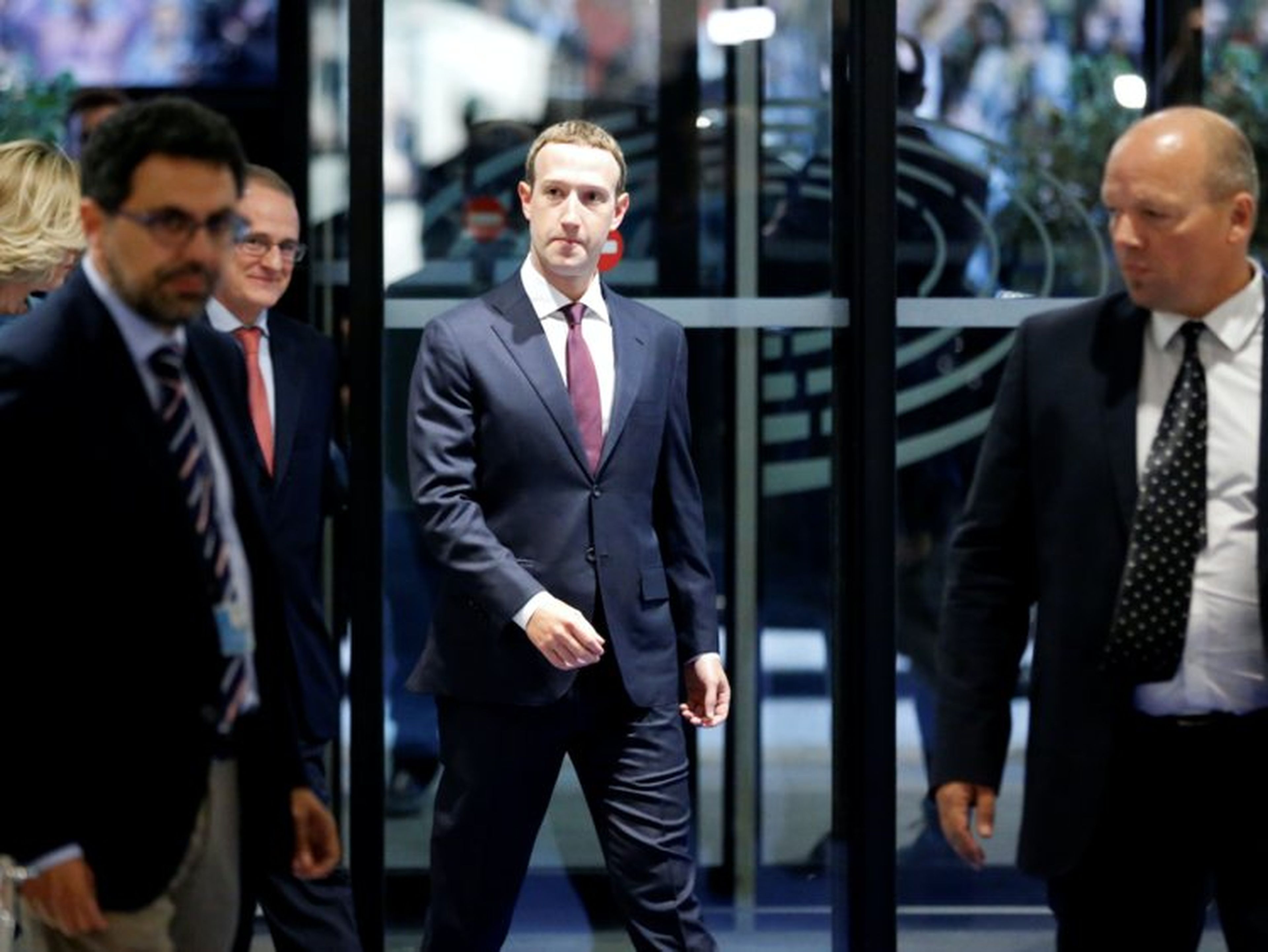 Mark Zuckerberg a su llegada al Parlamento Europeo
