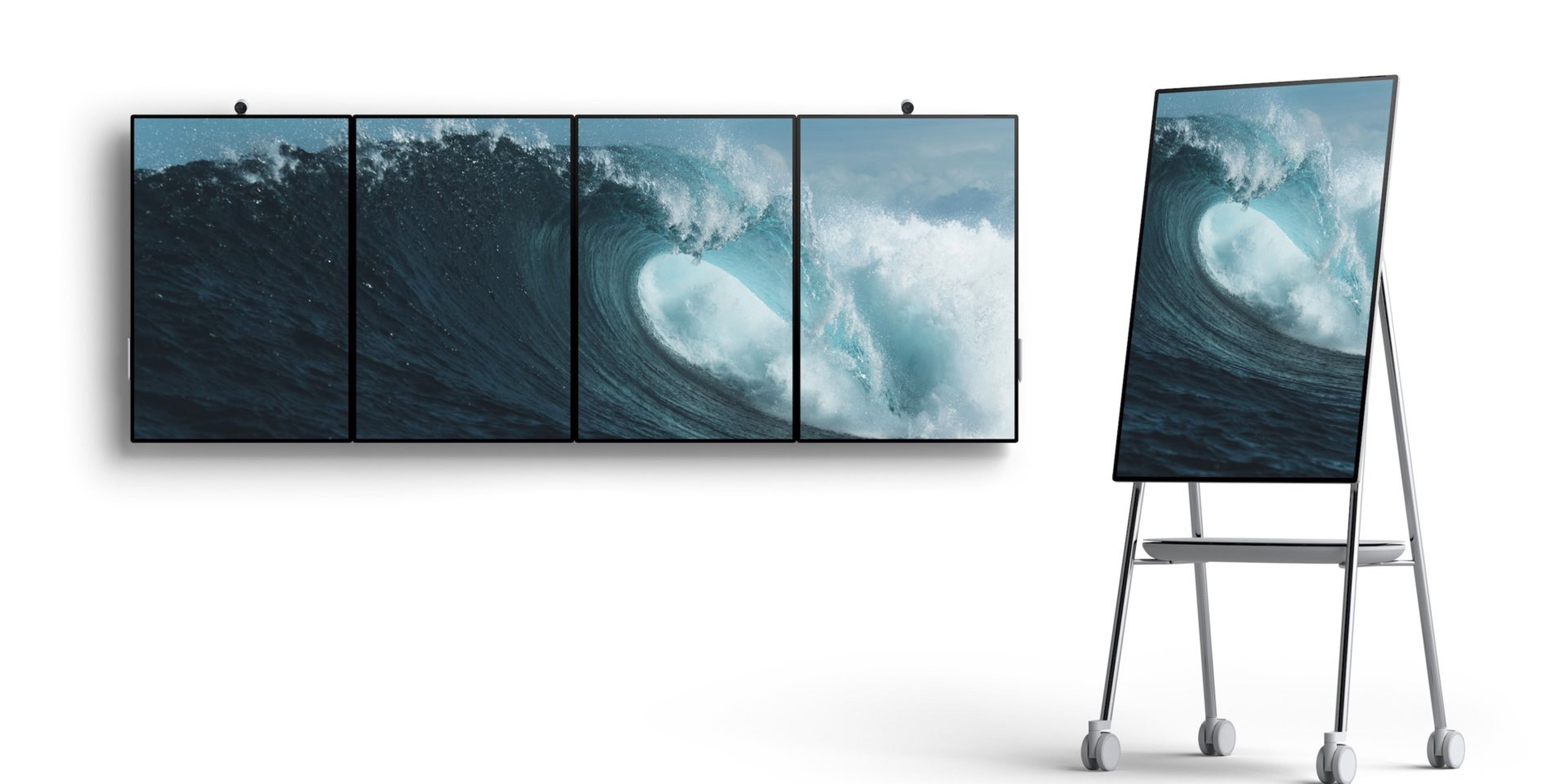 La nueva Surface Hub 2 de Microsoft será capaz de cambiar su orientación de horizontal a vertical. Y se podrán combinar varios dispositivos en una única pantalla.