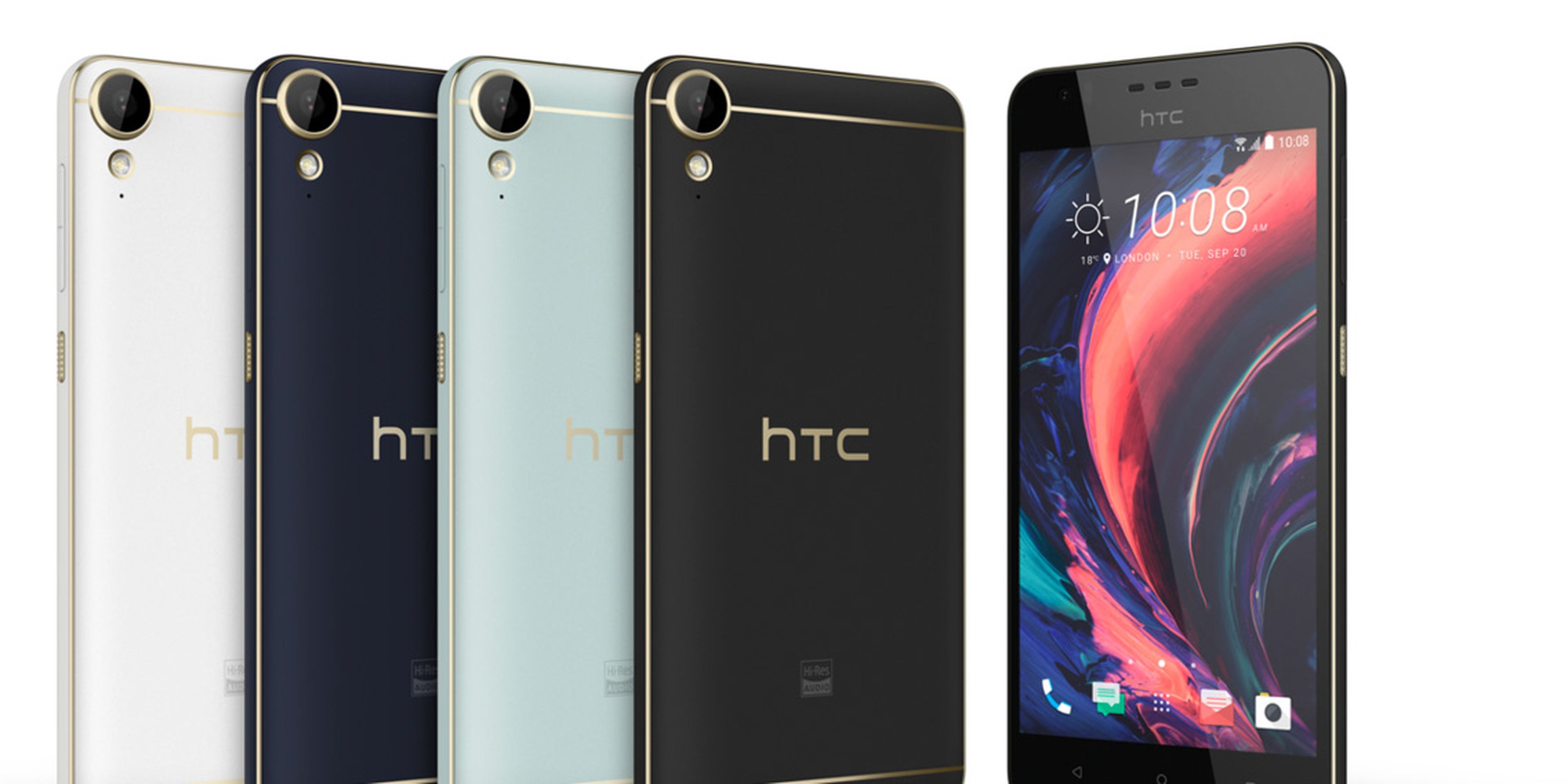 Una selección de móviles de HTC, aunque sin el modelo basado en blockchain en cuestión.