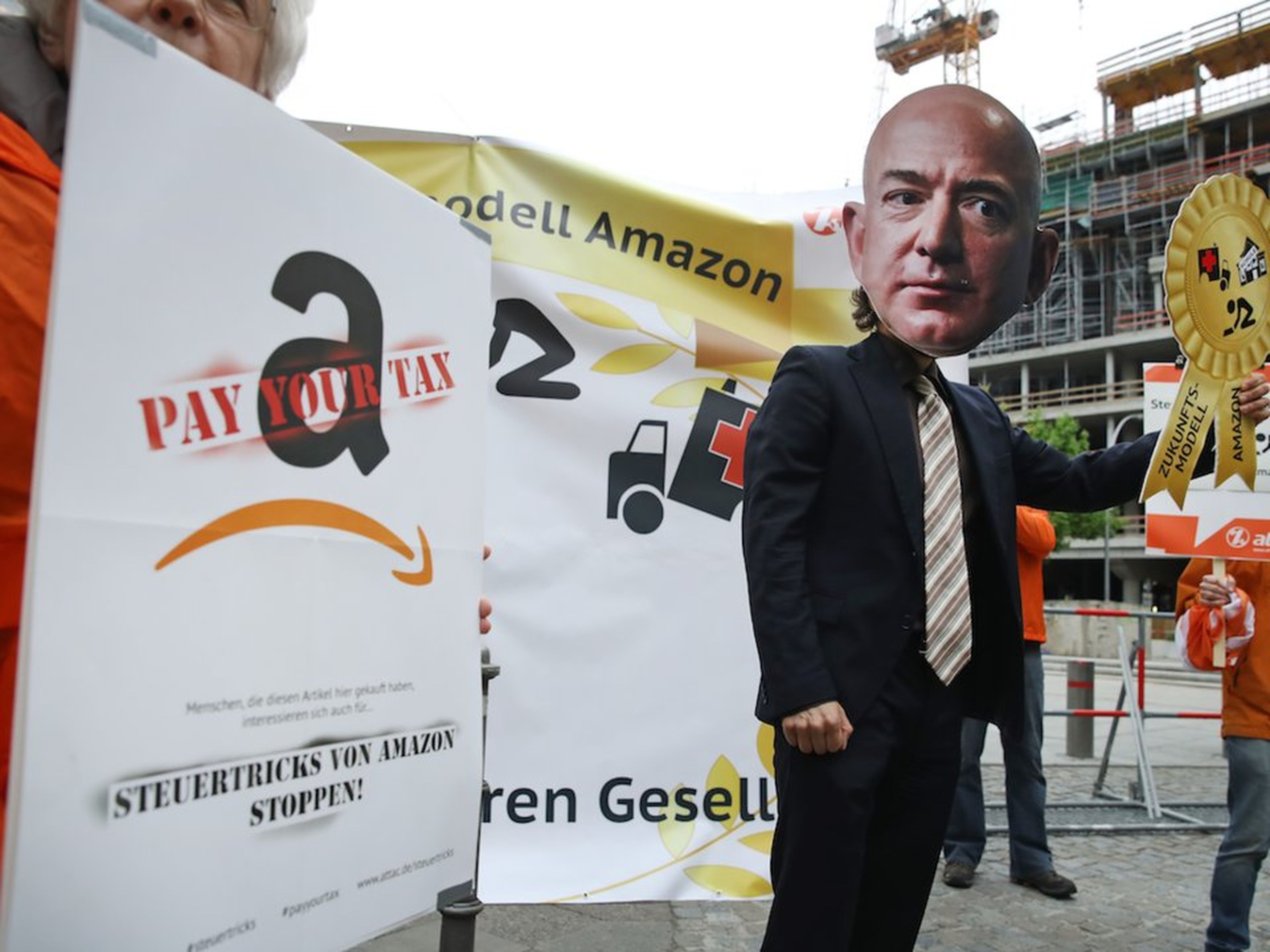 Protesta en Berlín contra Jeff Bezos