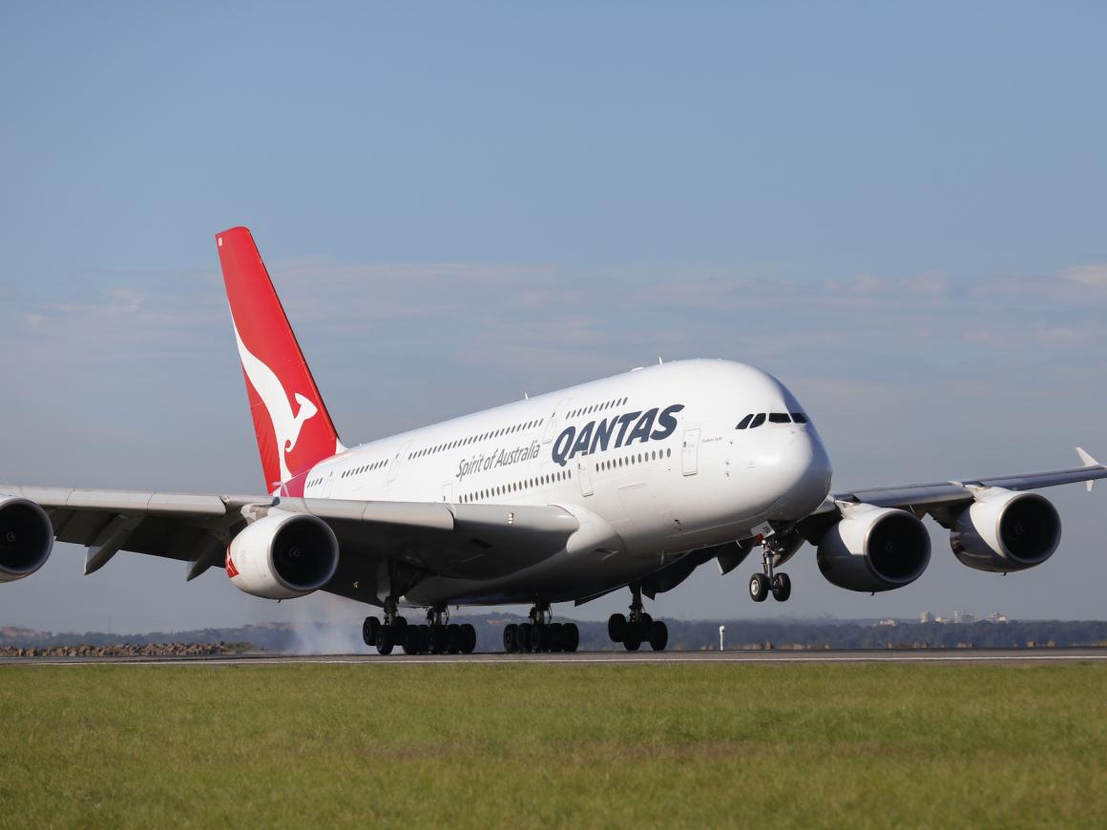 A Airbus A380 de Qantas.