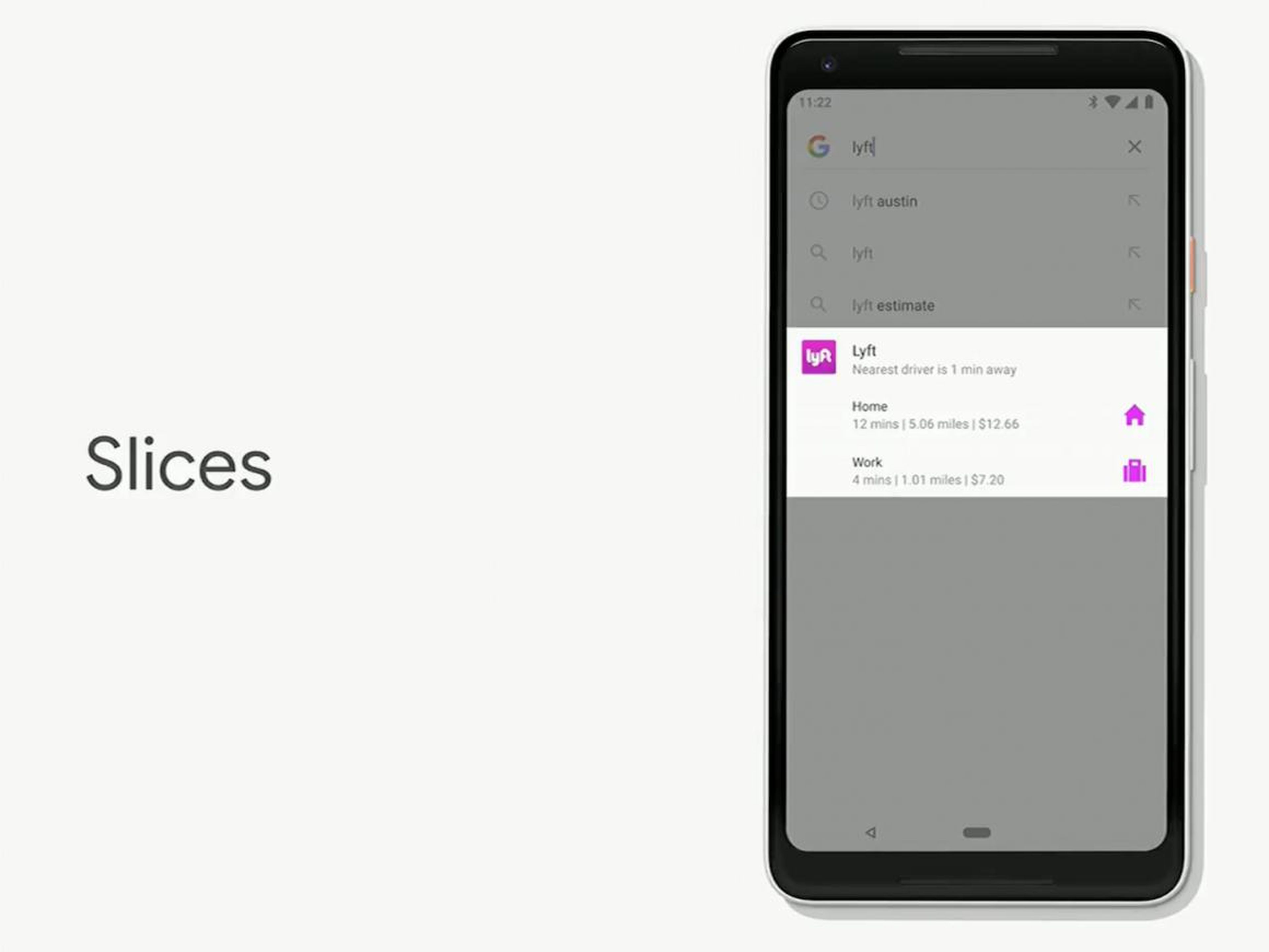 Slices will suggest actions when you search an app in Google Search.