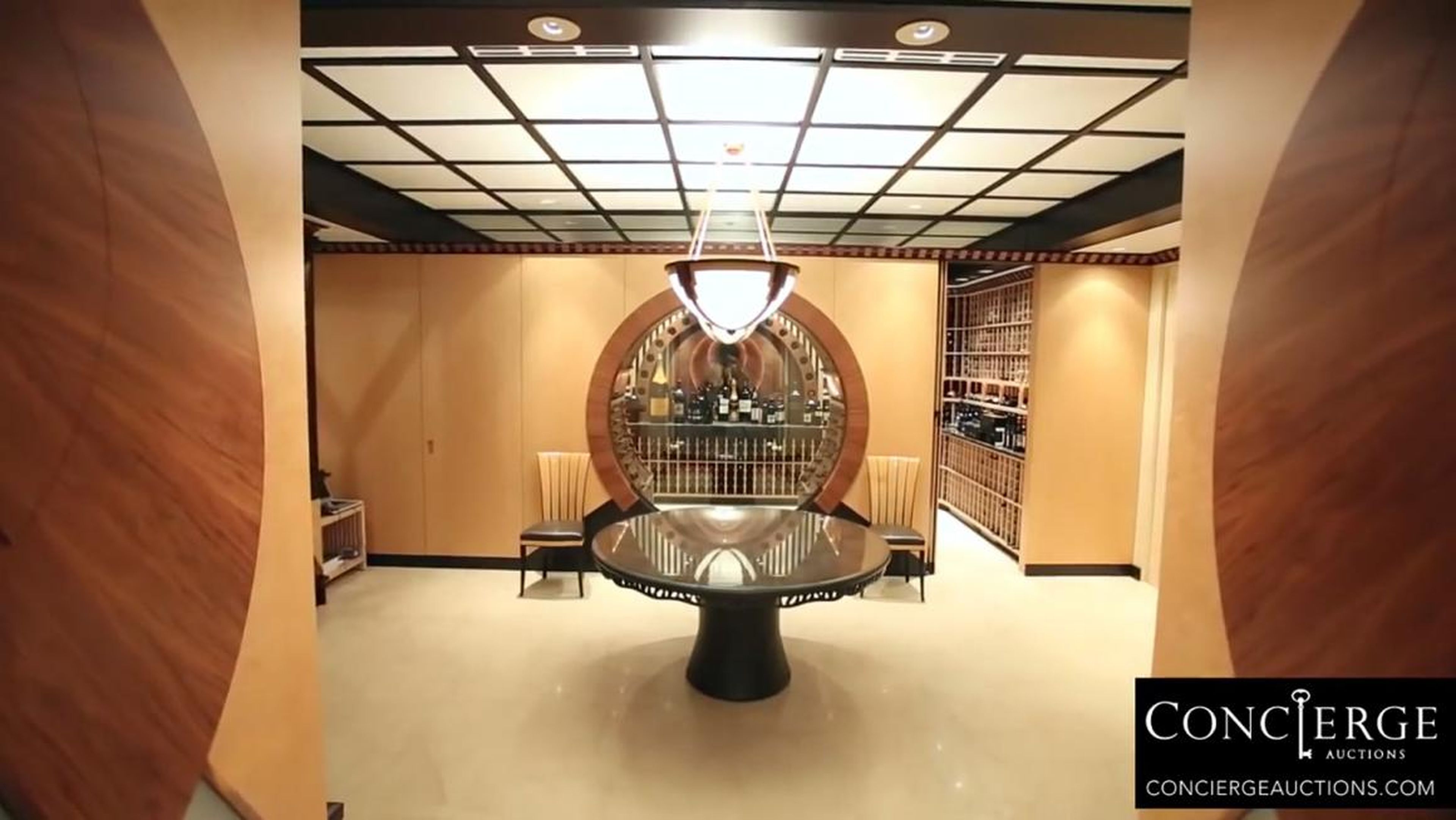 Another luxurious part of Jordan's estate is the expansive wine cellar.