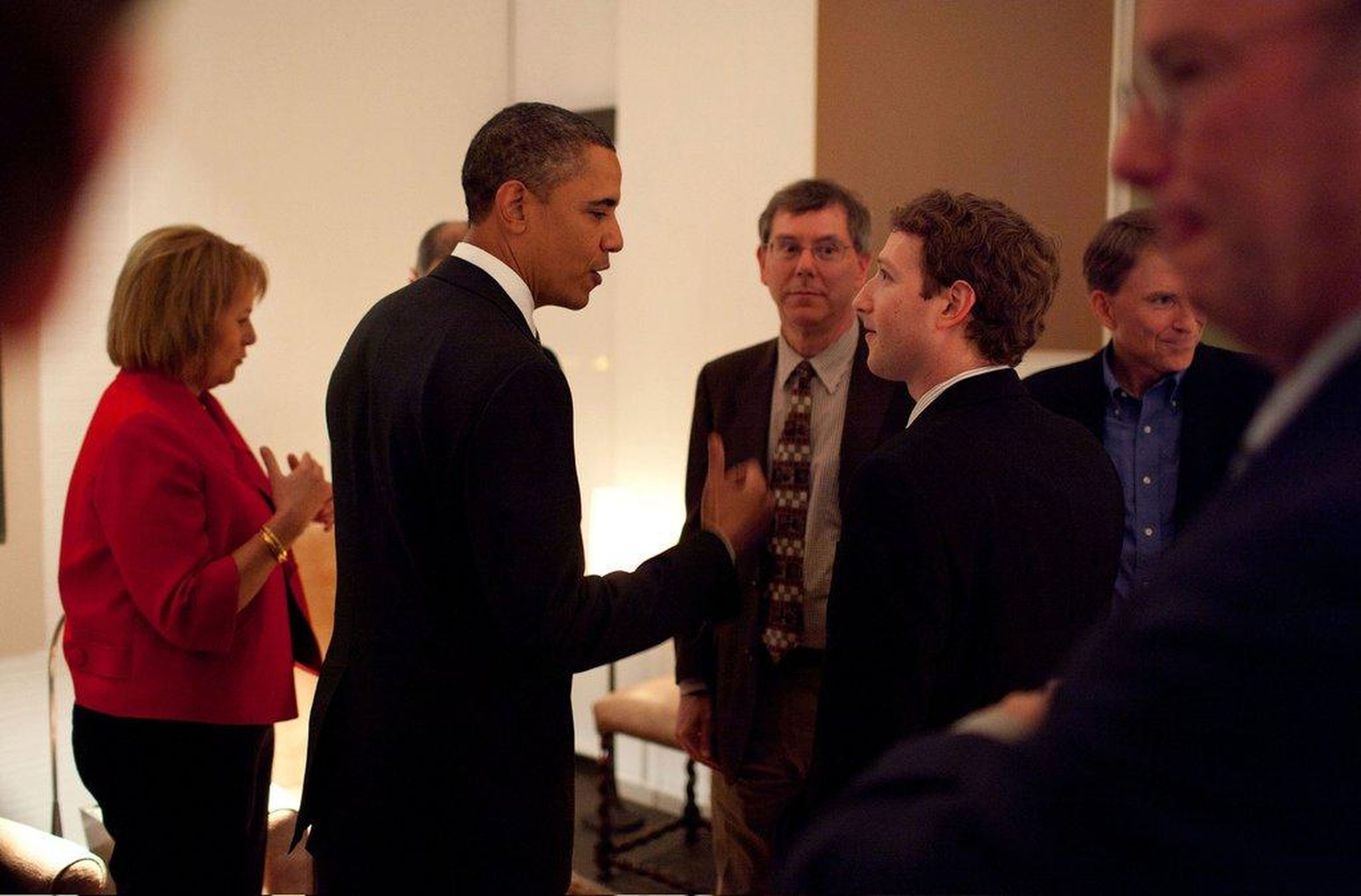 President Barack Obama, left, with Zuckerberg.