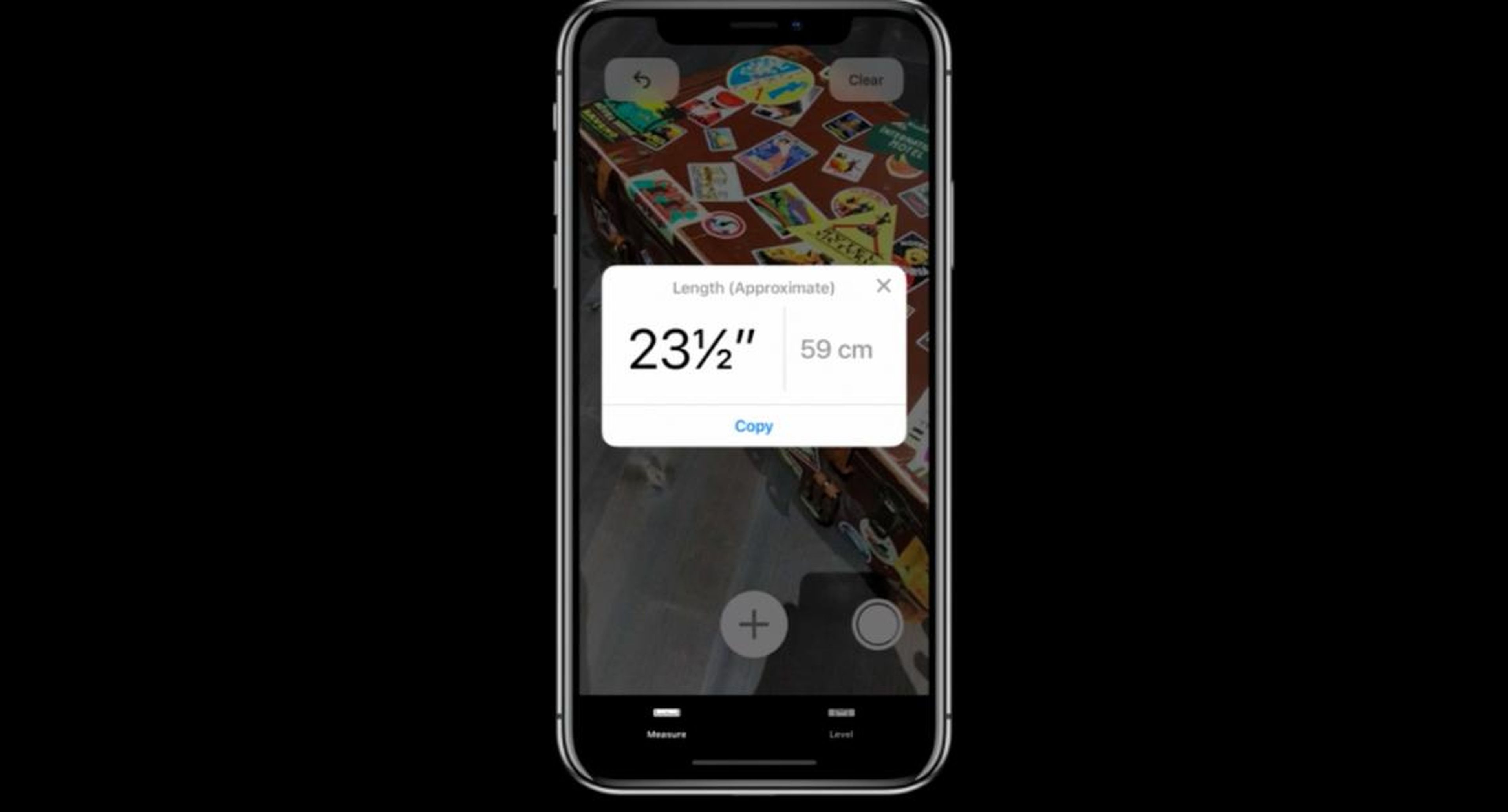 5. A new iOS 12 app called Measure lets you, yes, measure distance and length using augmented reality. Just point your phone's camera at what you want to measure, then tap and drag a line with your finger to create a measurement.