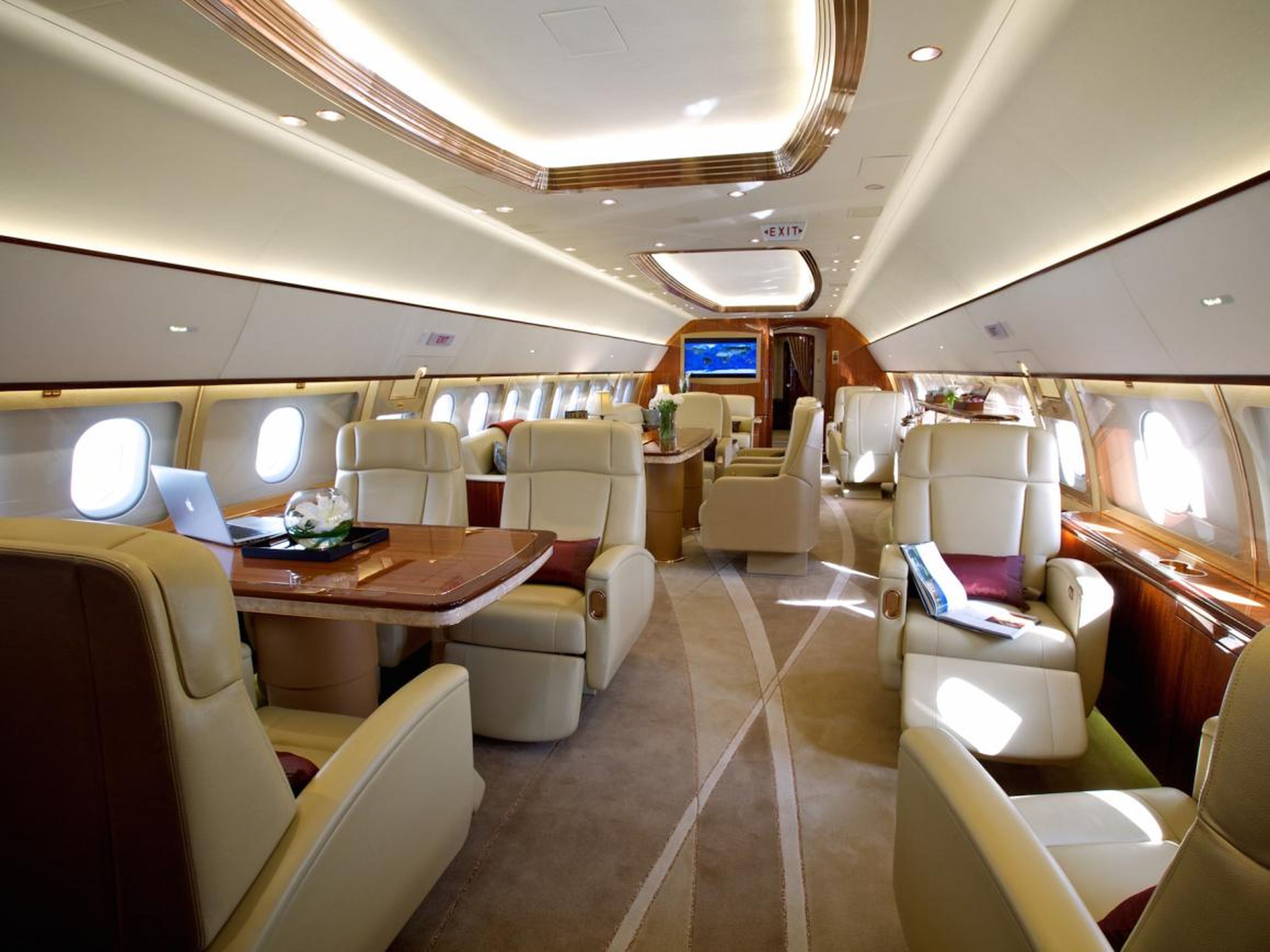 The ACJ319neo costs $101.5 million before the installation of custom interior fittings. The jet has a range of nearly 7,800 miles and can fly nonstop from Los Angeles to Geneva, Switzerland.