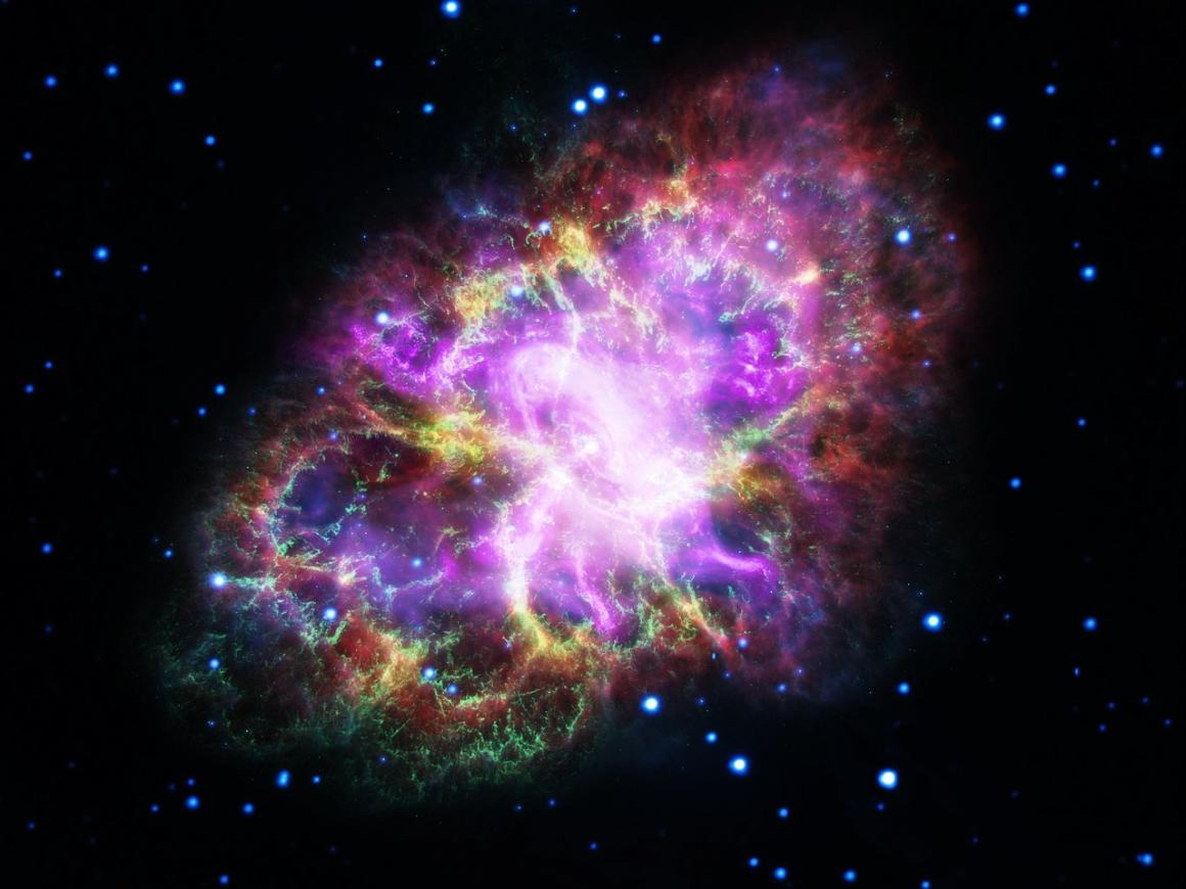 La nebulosa del Cangrejo es el resultado de una explosión de una supernova observada en 1054.