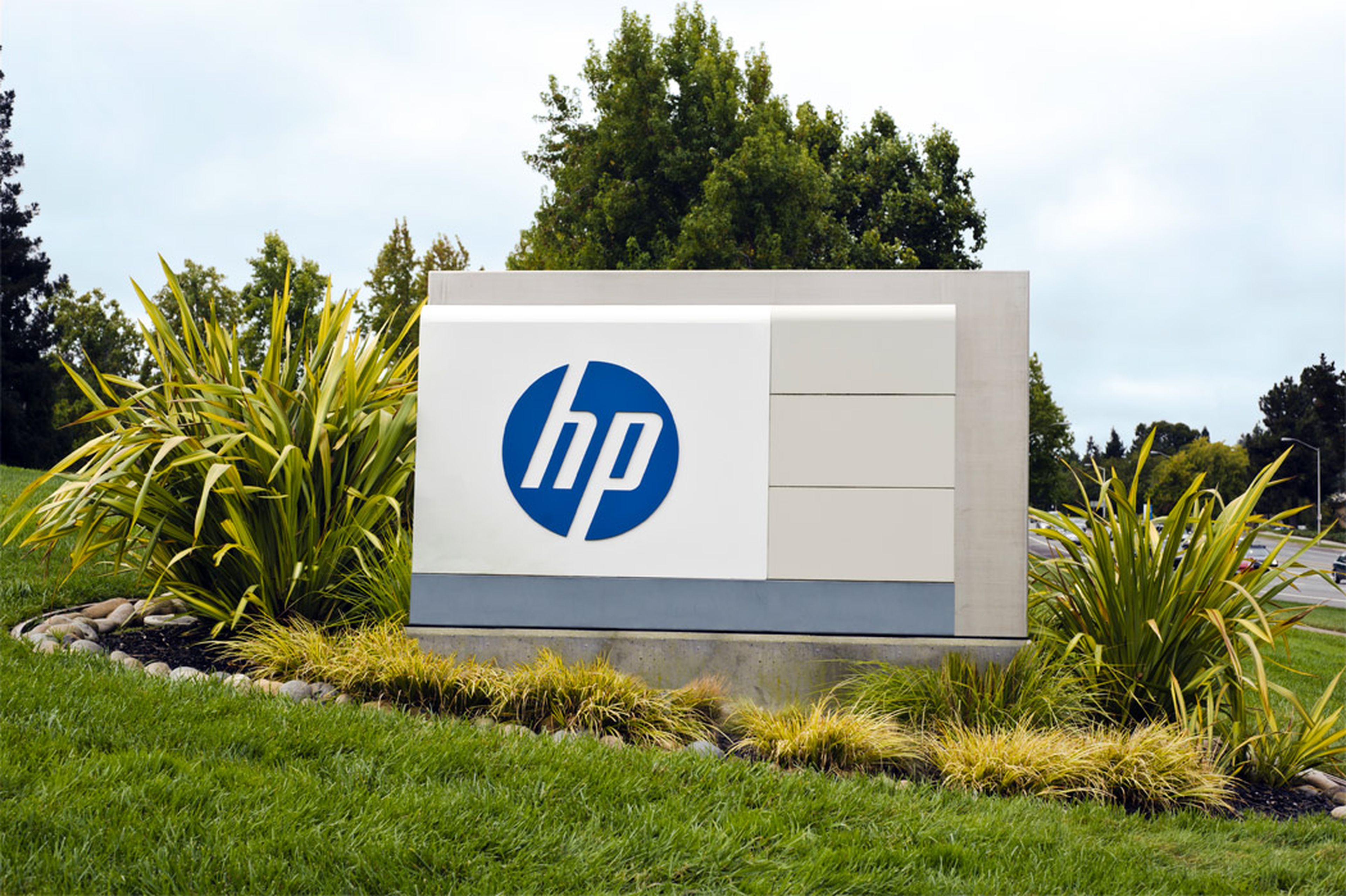 Logo de HP en la sede